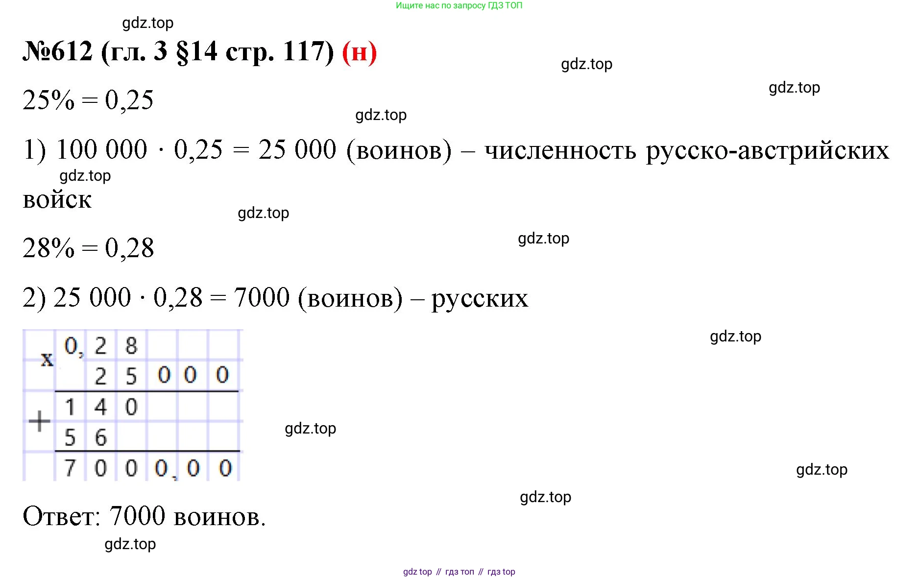 ГДЗ Математика, 6 класс Учебник, авторы: Мерзляк Аркадий Григорьевич, Полонский Виталий Борисович, Якир Михаил Семёнович, издательство Просвещение, Москва, 2023, салатового цвета, страница 117, номер 612, Решение