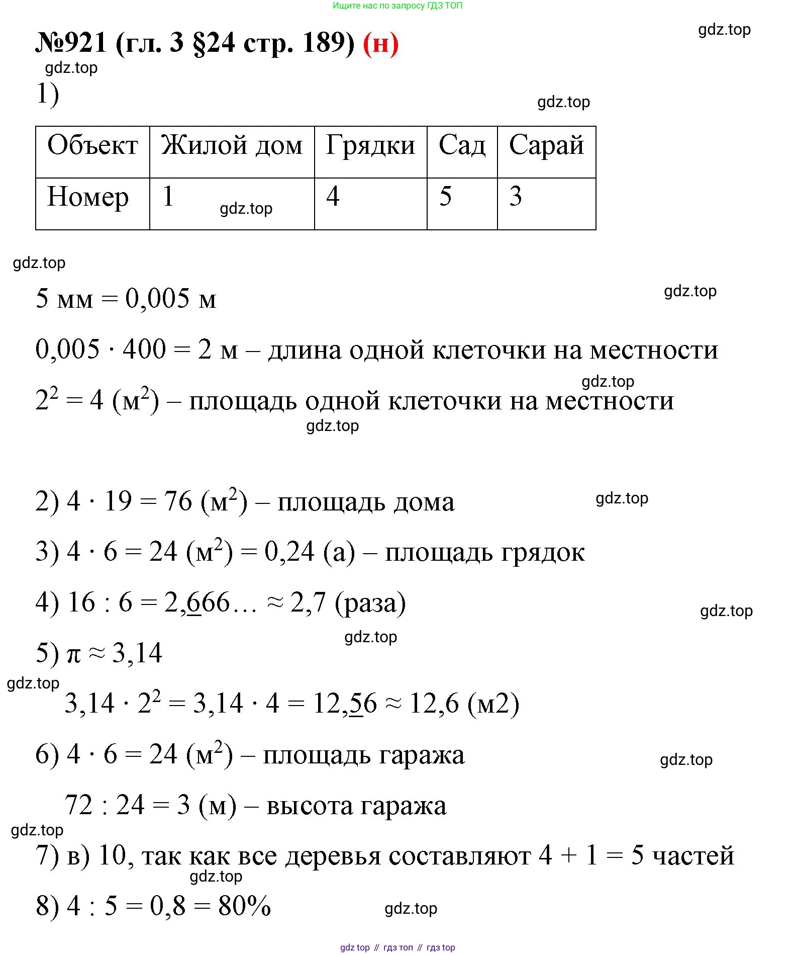 ГДЗ Математика, 6 класс Учебник, авторы: Мерзляк Аркадий Григорьевич, Полонский Виталий Борисович, Якир Михаил Семёнович, издательство Просвещение, Москва, 2023, салатового цвета, страница 189, номер 921, Решение