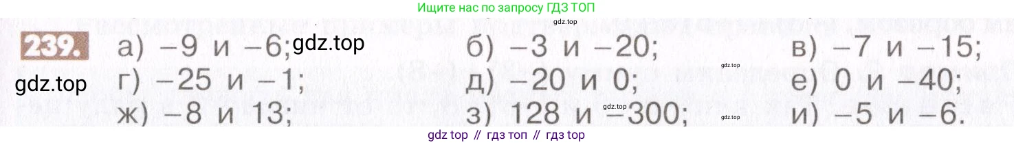 ГДЗ Математика, 6 класс Учебник, авторы: Никольский Сергей Михайлович, Потапов Михаил Константинович, Решетников Николай Николаевич, Шевкин Александр Владимирович, издательство Просвещение, Москва, 2019 - 2022, страница 51, номер 239, Условие