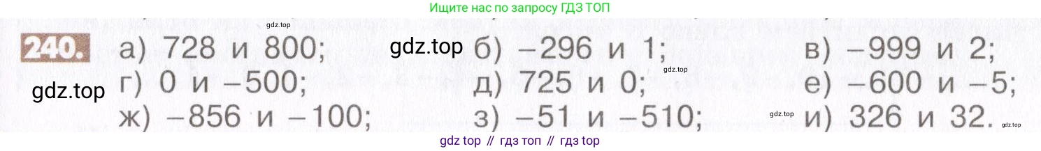 ГДЗ Математика, 6 класс Учебник, авторы: Никольский Сергей Михайлович, Потапов Михаил Константинович, Решетников Николай Николаевич, Шевкин Александр Владимирович, издательство Просвещение, Москва, 2019 - 2022, страница 51, номер 240, Условие