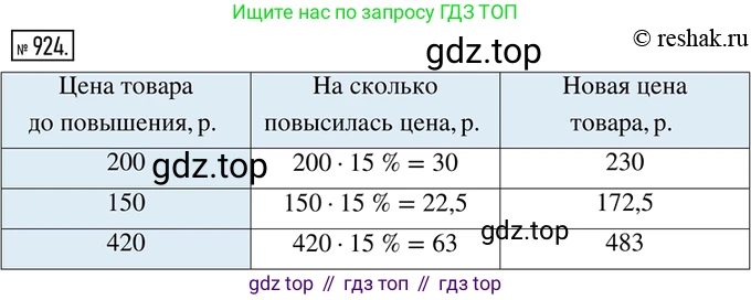 ГДЗ Математика, 6 класс Учебник, авторы: Никольский Сергей Михайлович, Потапов Михаил Константинович, Решетников Николай Николаевич, Шевкин Александр Владимирович, издательство Просвещение, Москва, 2019 - 2022, страница 179, номер 924, Решение 2