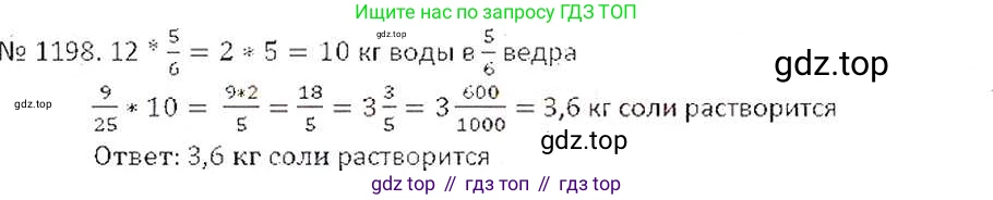 ГДЗ Математика, 6 класс Учебник, авторы: Никольский Сергей Михайлович, Потапов Михаил Константинович, Решетников Николай Николаевич, Шевкин Александр Владимирович, издательство Просвещение, Москва, 2019 - 2022, страница 240, номер 1198, Решение 6