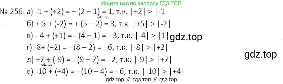 ГДЗ Математика, 6 класс Учебник, авторы: Никольский Сергей Михайлович, Потапов Михаил Константинович, Решетников Николай Николаевич, Шевкин Александр Владимирович, издательство Просвещение, Москва, 2019 - 2022, страница 54, номер 256, Решение 6