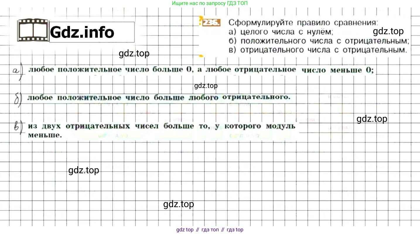 ГДЗ Математика, 6 класс Учебник, авторы: Никольский Сергей Михайлович, Потапов Михаил Константинович, Решетников Николай Николаевич, Шевкин Александр Владимирович, издательство Просвещение, Москва, 2019 - 2022, страница 51, номер 236, Решение 7