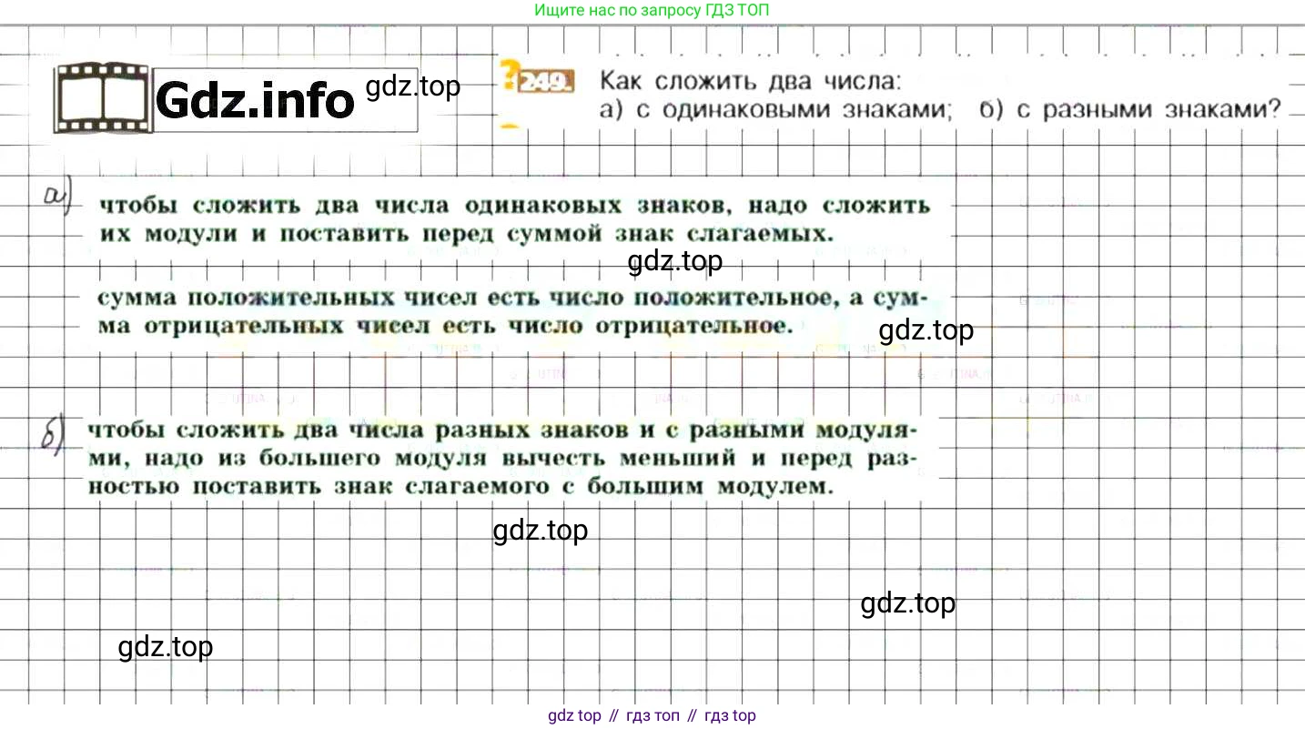 ГДЗ Математика, 6 класс Учебник, авторы: Никольский Сергей Михайлович, Потапов Михаил Константинович, Решетников Николай Николаевич, Шевкин Александр Владимирович, издательство Просвещение, Москва, 2019 - 2022, страница 54, номер 249, Решение 7