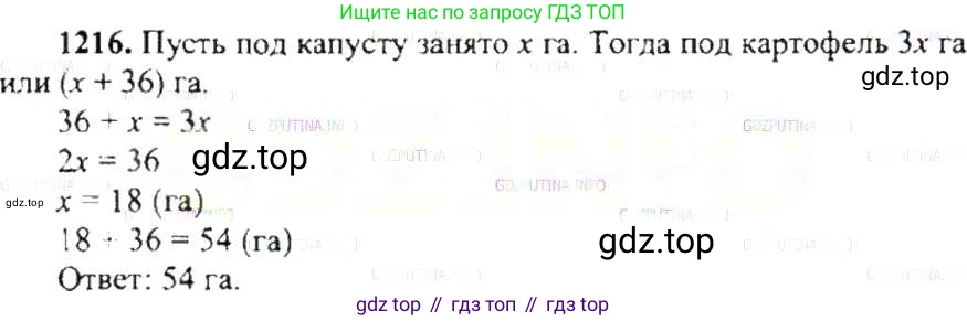 ГДЗ Математика, 6 класс Учебник, авторы: Никольский Сергей Михайлович, Потапов Михаил Константинович, Решетников Николай Николаевич, Шевкин Александр Владимирович, издательство Просвещение, Москва, 2019 - 2022, страница 242, номер 1216, Решение 8