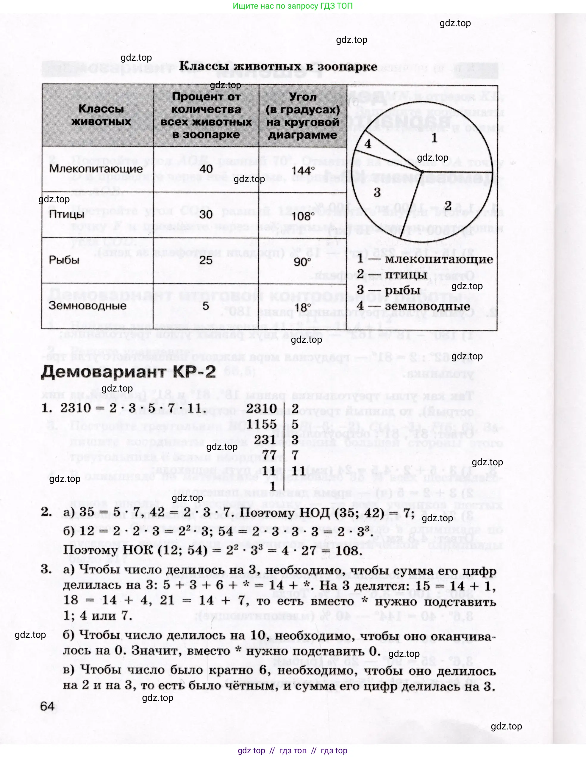 Математика, 6 класс Контрольные работы, автор: Крайнева Лариса Борисовна, издательство Просвещение, Москва, 2024, белого цвета, страница 64