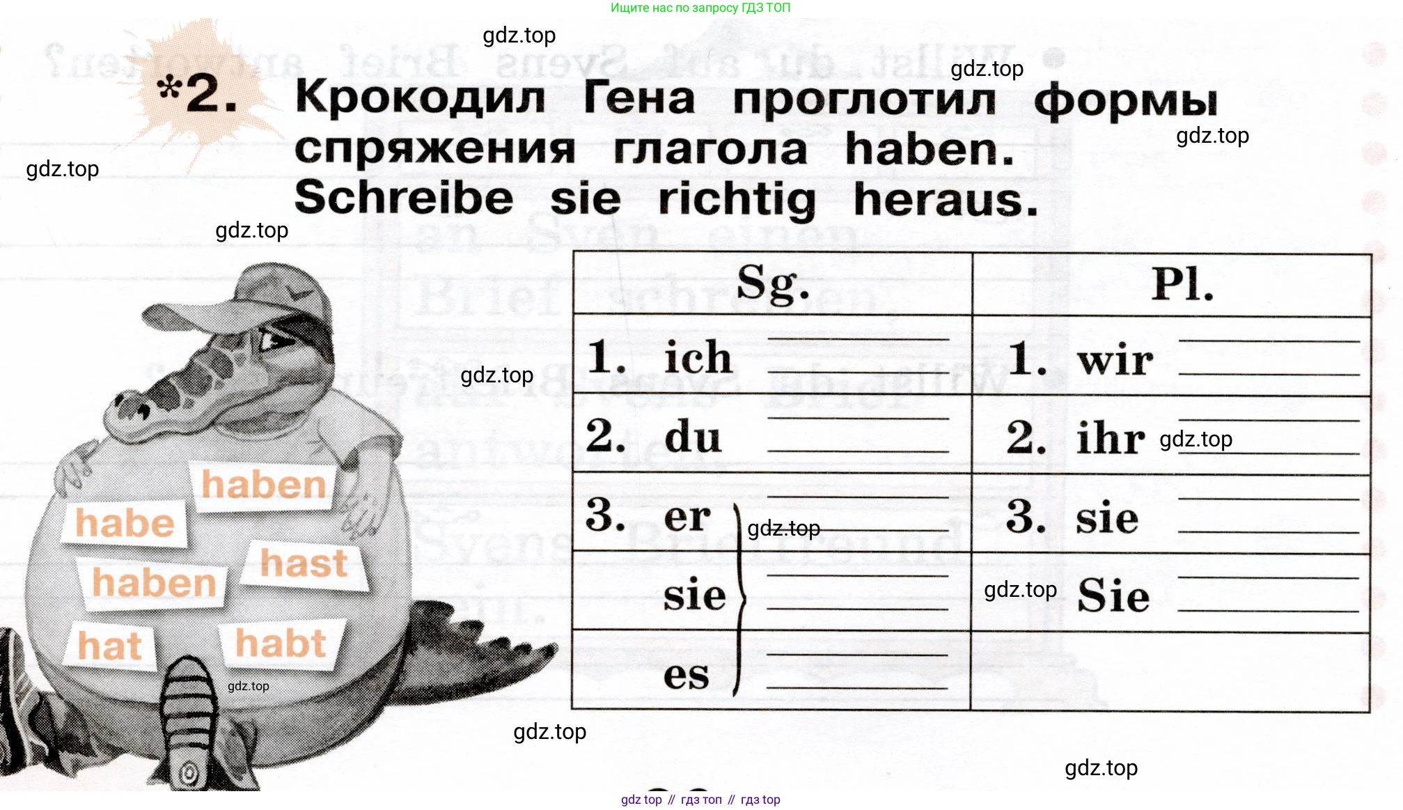 ГДЗ Немецкий язык (Deutsch), 2 класс рабочая тетрадь (arbeitsbuch), авторы: Бим Инесса Львовна (Bim I), Рыжова Лариса Ивановна (Ryschowa L), издательство Просвещение, Москва, 2023, бежевого цвета, Часть 2, страница 20, номер 2, Условие