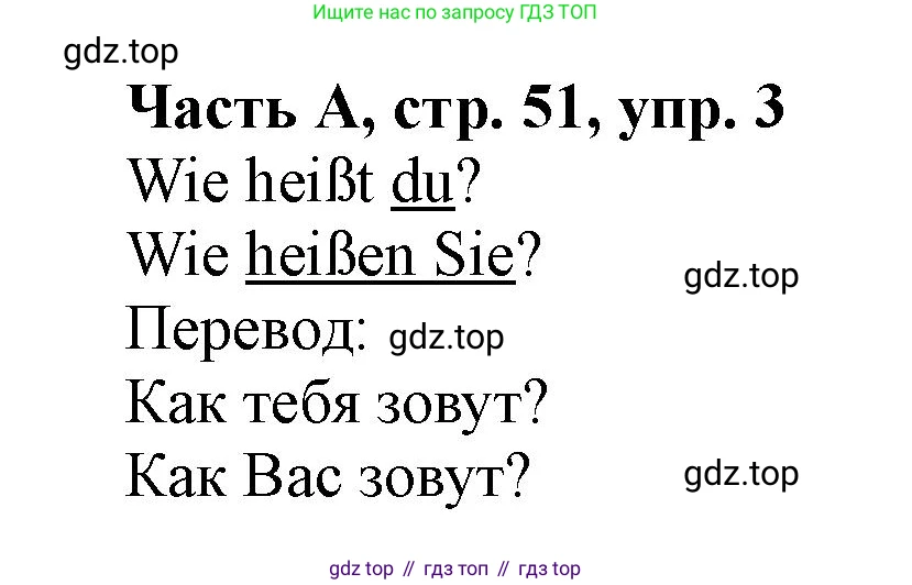 ГДЗ Немецкий язык (Deutsch), 2 класс рабочая тетрадь (arbeitsbuch), авторы: Бим Инесса Львовна (Bim I), Рыжова Лариса Ивановна (Ryschowa L), издательство Просвещение, Москва, 2023, бежевого цвета, Часть 1, страница 51, номер 3, Решение