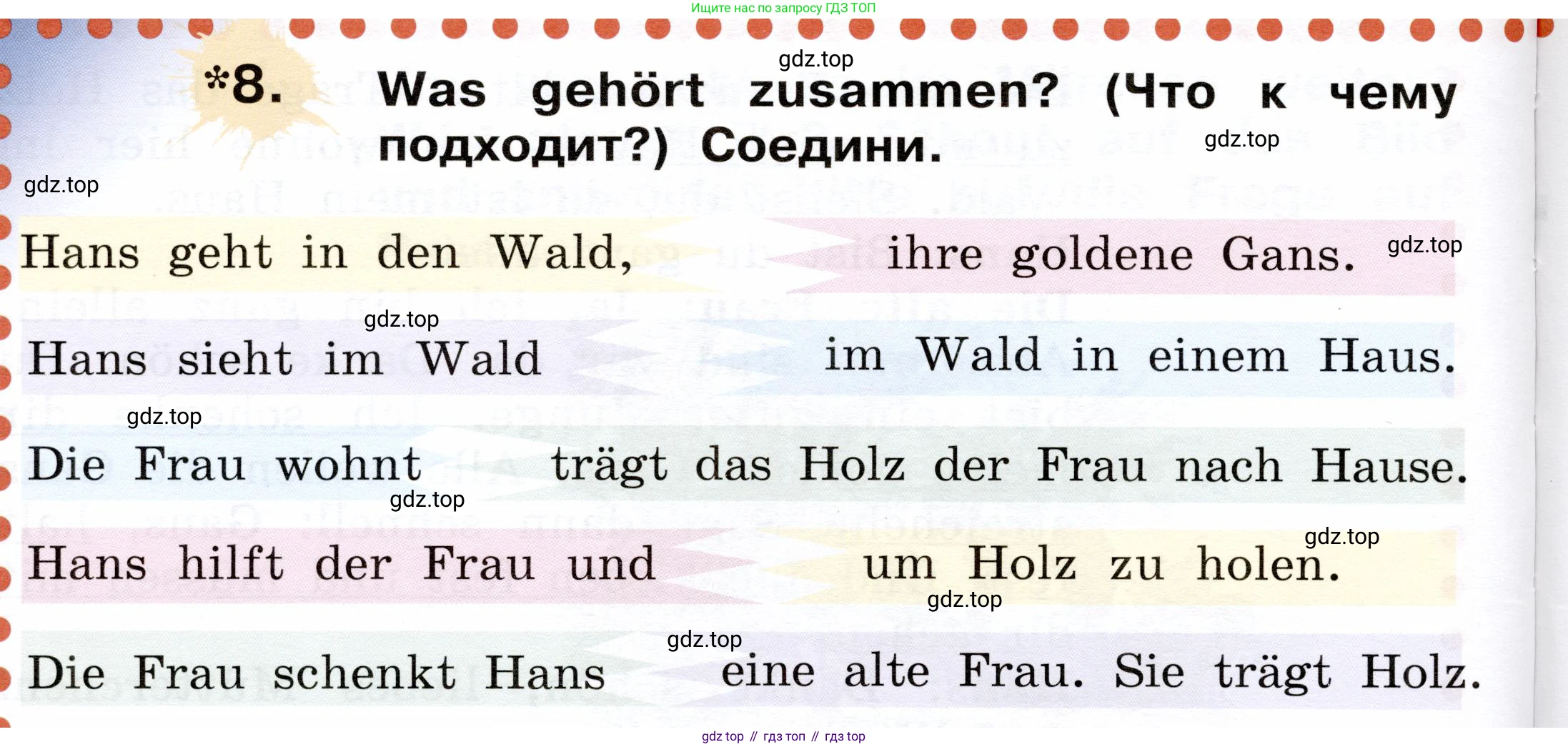 ГДЗ Немецкий язык (Deutsch), 2 класс учебник (lehrbuch), авторы: Бим Инесса Львовна (Bim I), Рыжова Лариса Ивановна (Ryschowa L), издательство Просвещение, Москва, 2023, бежевого цвета, Часть 2, страница 94, номер 8, Условие