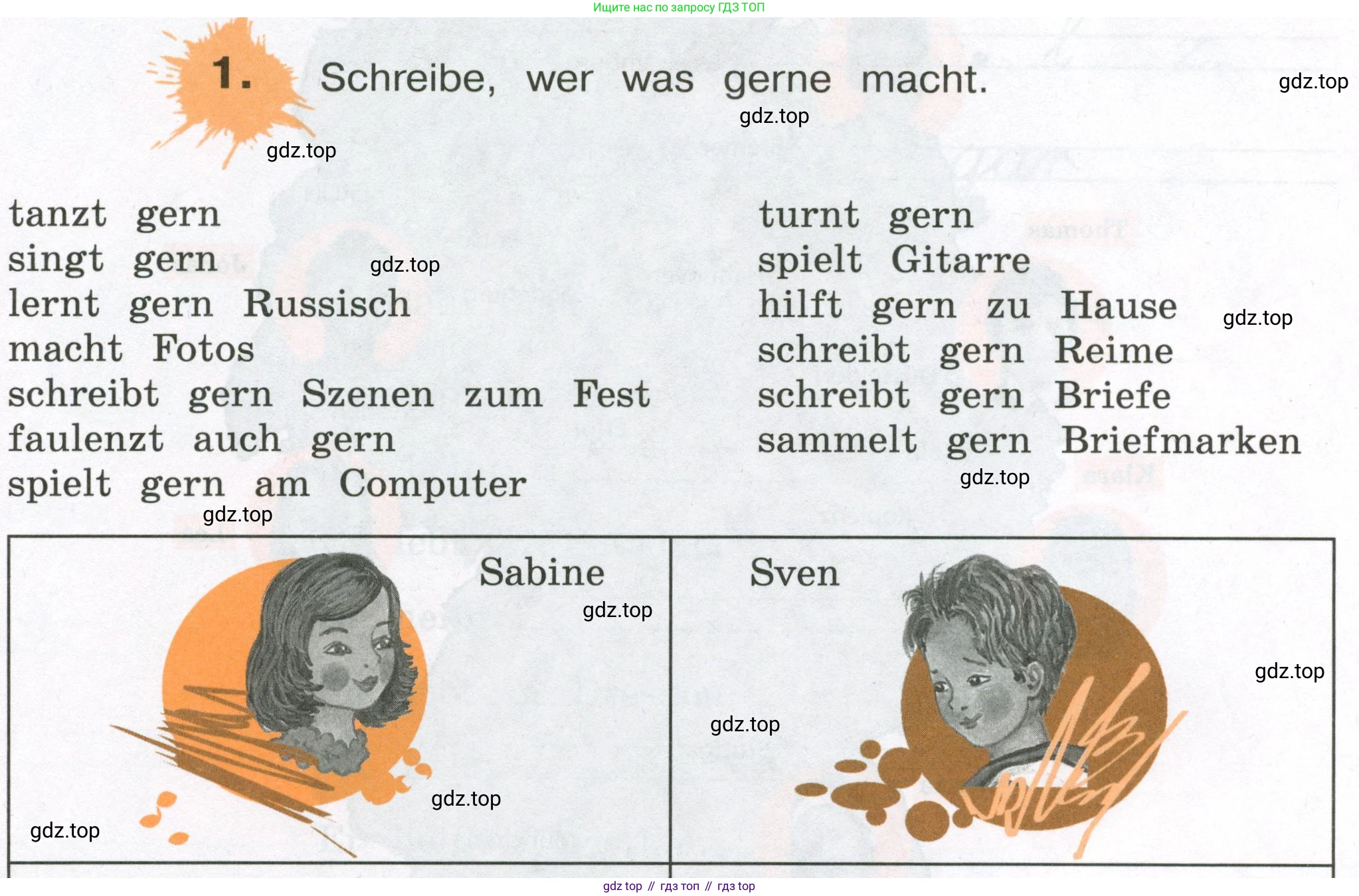 ГДЗ Немецкий язык (Deutsch), 3 класс рабочая тетрадь (arbeitsbuch), авторы: Бим Инесса Львовна (Bim I), Рыжова Лариса Ивановна (Ryschowa L), Фомичева Людмила Михайловна (Fomitschjowa L), издательство Просвещение, Москва, 2023, салатового цвета, Часть 1, страница 3, номер 1, Условие