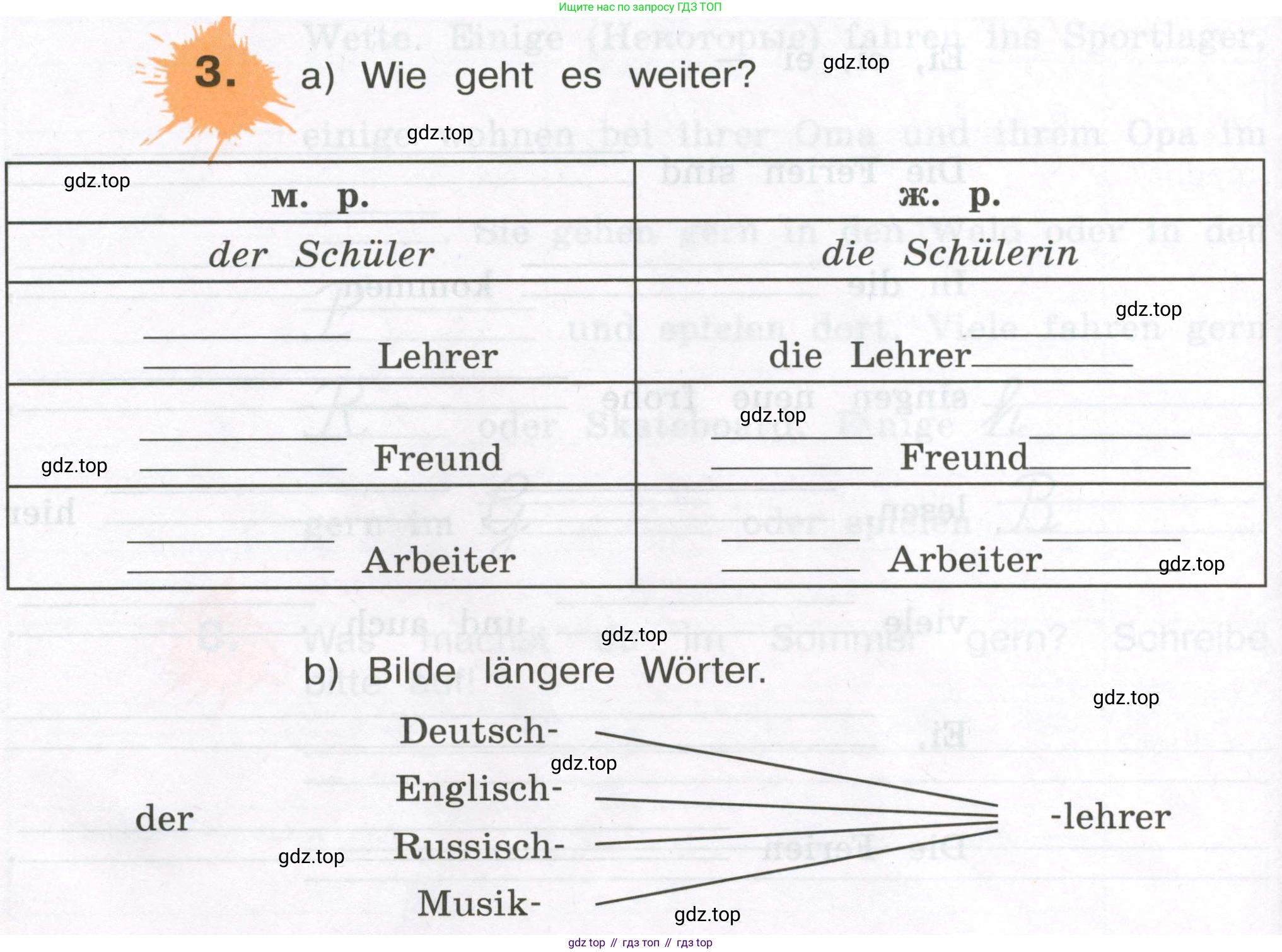ГДЗ Немецкий язык (Deutsch), 3 класс рабочая тетрадь (arbeitsbuch), авторы: Бим Инесса Львовна (Bim I), Рыжова Лариса Ивановна (Ryschowa L), Фомичева Людмила Михайловна (Fomitschjowa L), издательство Просвещение, Москва, 2023, салатового цвета, Часть 1, страница 26, номер 3, Условие