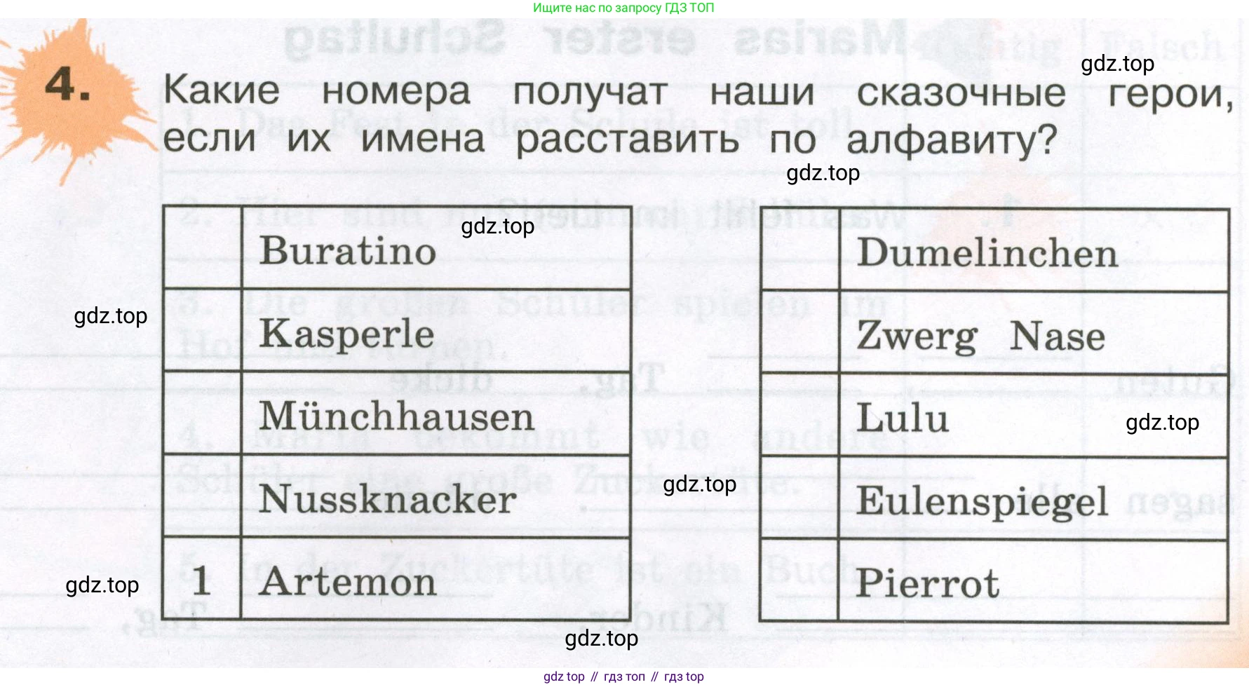 ГДЗ Немецкий язык (Deutsch), 3 класс рабочая тетрадь (arbeitsbuch), авторы: Бим Инесса Львовна (Bim I), Рыжова Лариса Ивановна (Ryschowa L), Фомичева Людмила Михайловна (Fomitschjowa L), издательство Просвещение, Москва, 2023, салатового цвета, Часть 1, страница 33, номер 4, Условие