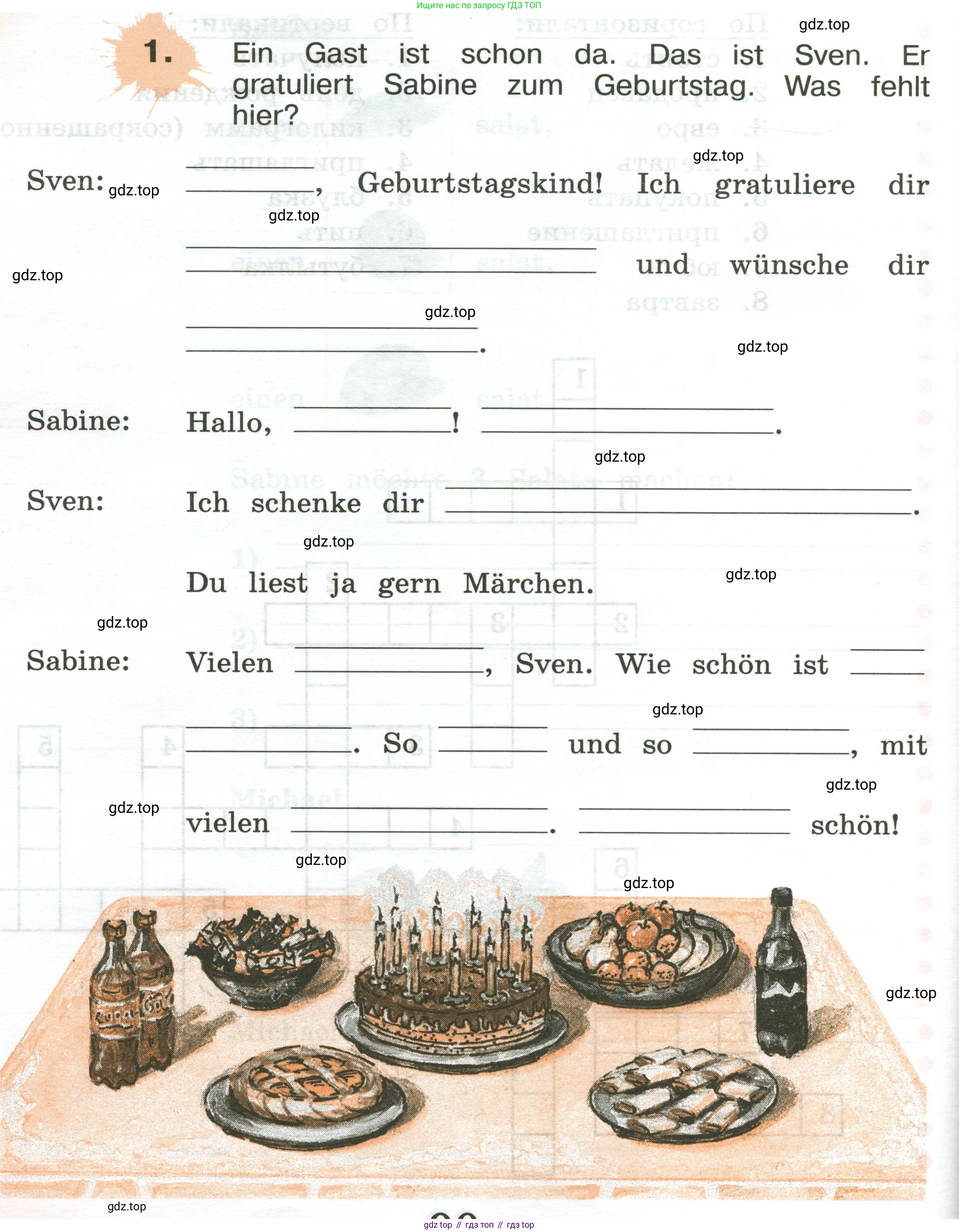 ГДЗ Немецкий язык (Deutsch), 3 класс рабочая тетрадь (arbeitsbuch), авторы: Бим Инесса Львовна (Bim I), Рыжова Лариса Ивановна (Ryschowa L), Фомичева Людмила Михайловна (Fomitschjowa L), издательство Просвещение, Москва, 2023, салатового цвета, Часть 2, страница 90, номер 1, Условие