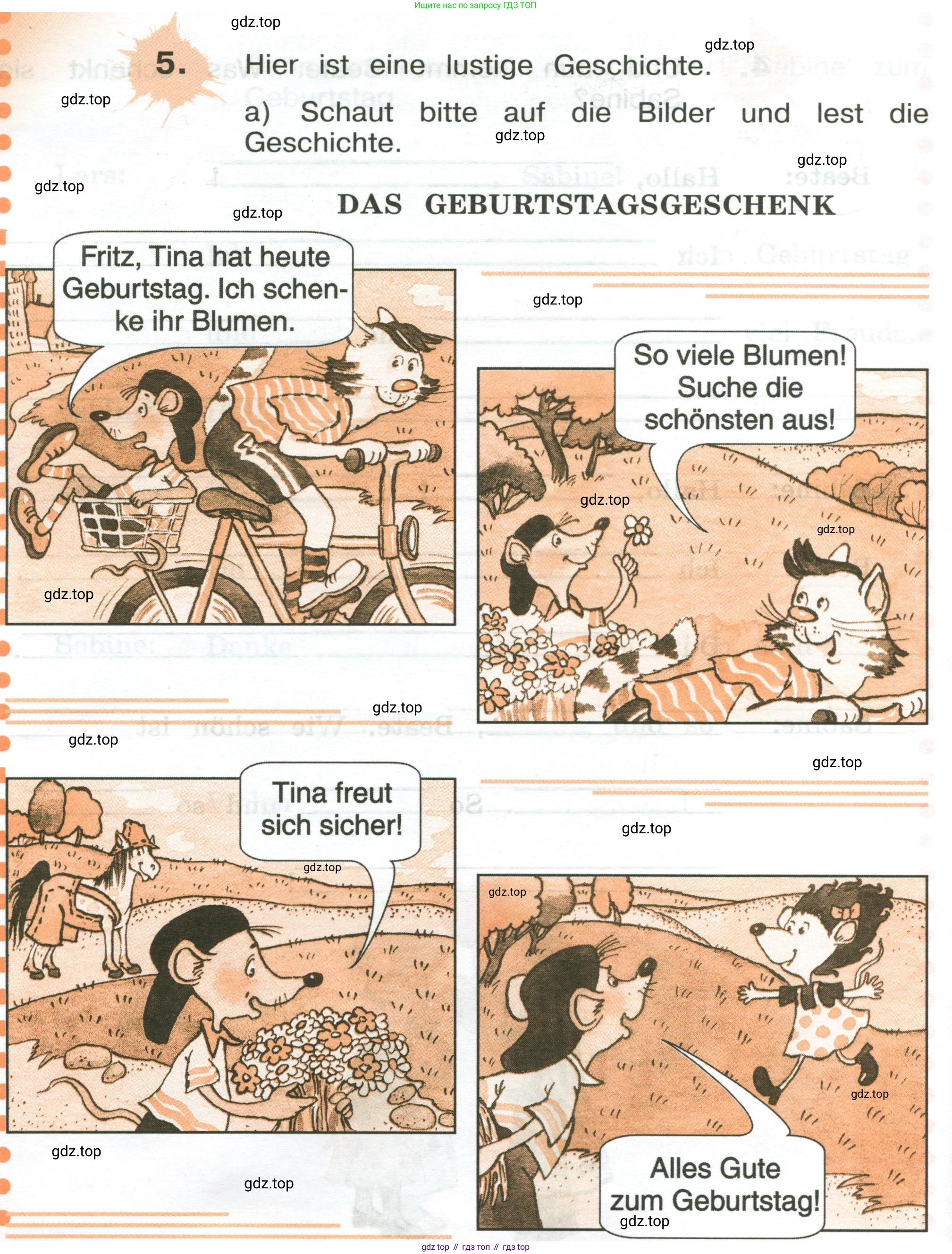 ГДЗ Немецкий язык (Deutsch), 3 класс рабочая тетрадь (arbeitsbuch), авторы: Бим Инесса Львовна (Bim I), Рыжова Лариса Ивановна (Ryschowa L), Фомичева Людмила Михайловна (Fomitschjowa L), издательство Просвещение, Москва, 2023, салатового цвета, Часть 2, страница 94, номер 5, Условие