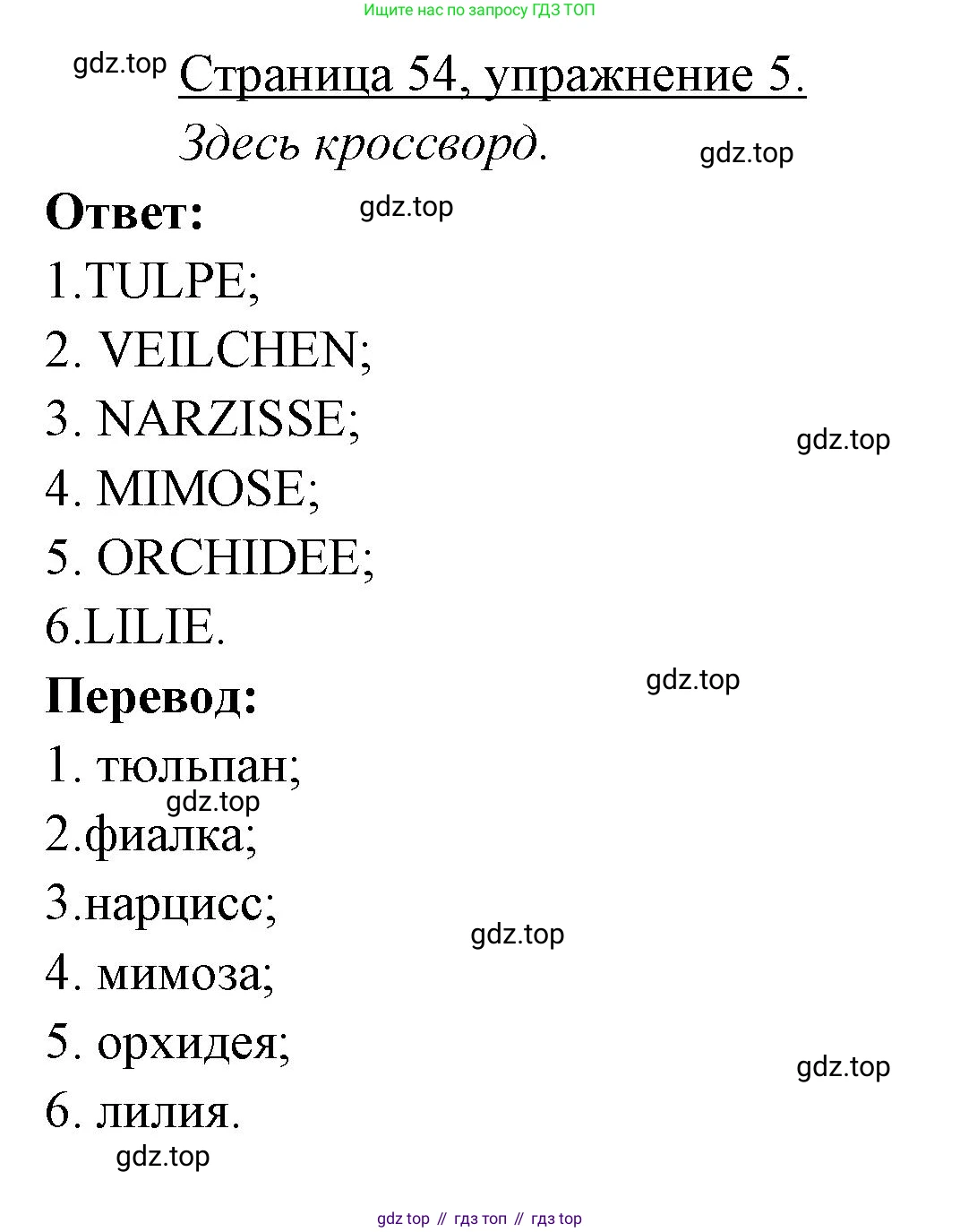 ГДЗ Немецкий язык (Deutsch), 3 класс рабочая тетрадь (arbeitsbuch), авторы: Бим Инесса Львовна (Bim I), Рыжова Лариса Ивановна (Ryschowa L), Фомичева Людмила Михайловна (Fomitschjowa L), издательство Просвещение, Москва, 2023, салатового цвета, Часть 2, страница 54, номер 5, Решение