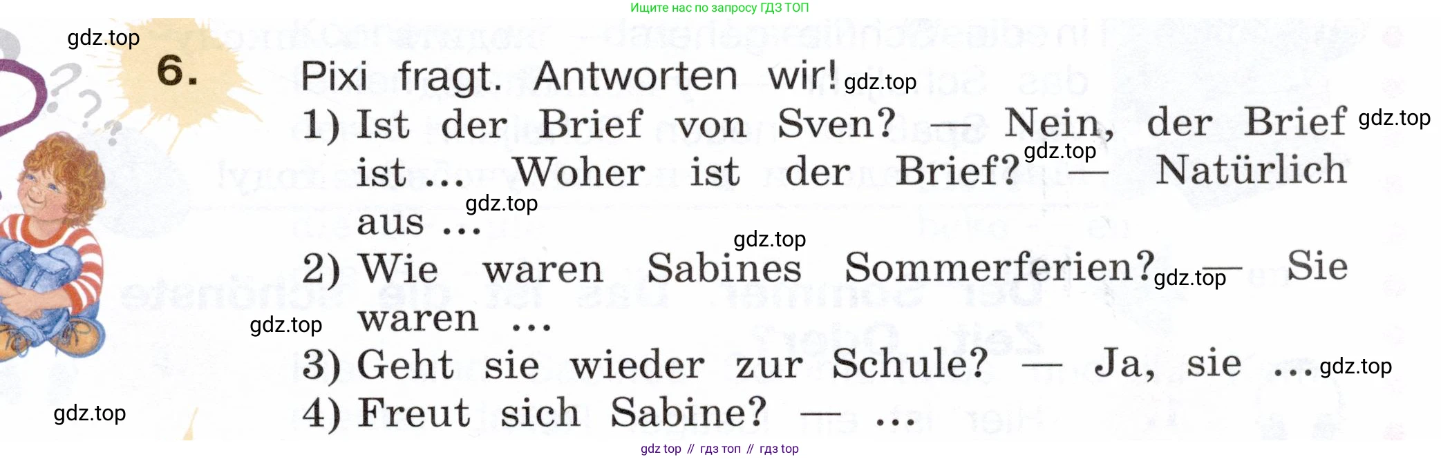 Немецкий язык (Deutsch), 3 класс учебник (lehrbuch), авторы: Бим Инесса Львовна (Bim I), Рыжова Лариса Ивановна (Ryschowa L), Фомичева Людмила Михайловна (Fomitschjowa L), издательство Просвещение, Москва, 2023, салатового цвета, Часть 1, страница 7, номер 6, Условие