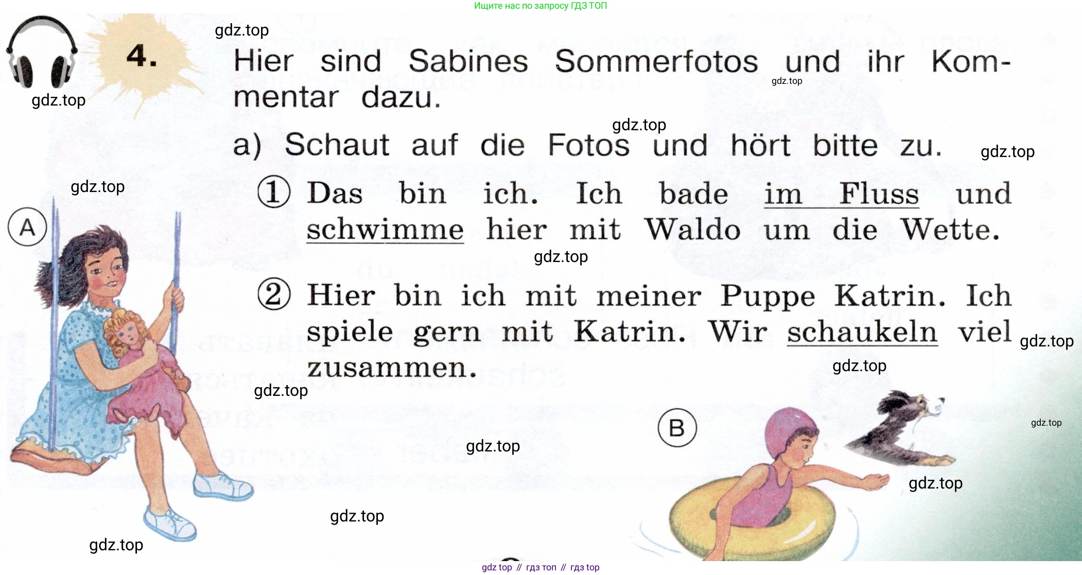Немецкий язык (Deutsch), 3 класс учебник (lehrbuch), авторы: Бим Инесса Львовна (Bim I), Рыжова Лариса Ивановна (Ryschowa L), Фомичева Людмила Михайловна (Fomitschjowa L), издательство Просвещение, Москва, 2023, салатового цвета, Часть 1, страница 9, номер 4, Условие