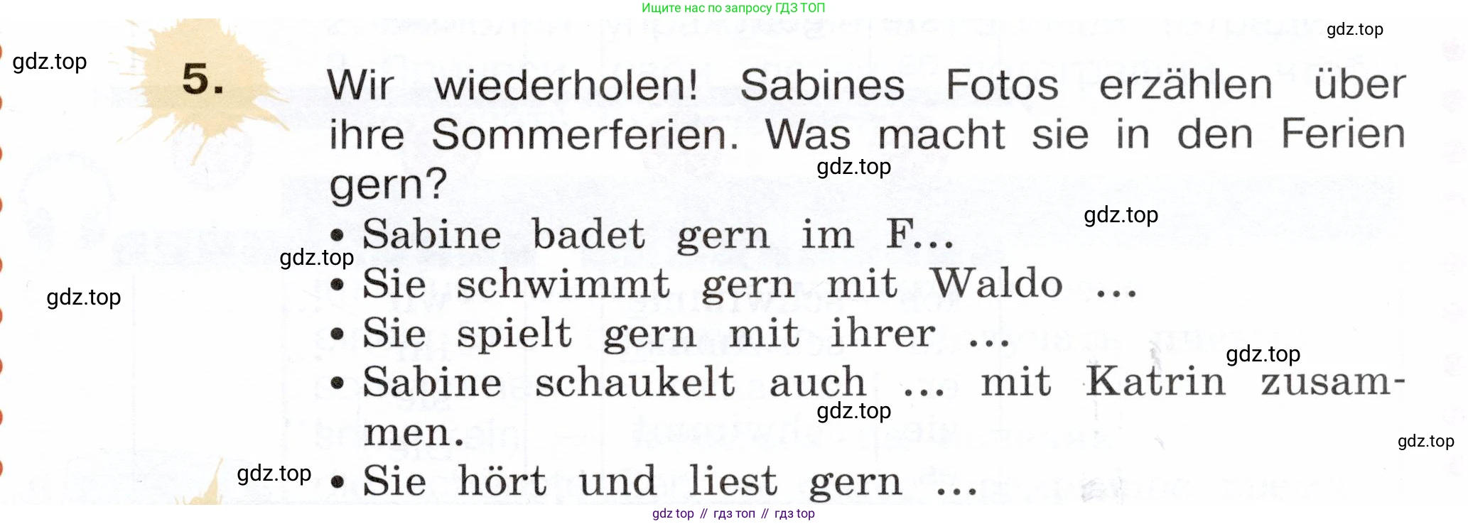 Немецкий язык (Deutsch), 3 класс учебник (lehrbuch), авторы: Бим Инесса Львовна (Bim I), Рыжова Лариса Ивановна (Ryschowa L), Фомичева Людмила Михайловна (Fomitschjowa L), издательство Просвещение, Москва, 2023, салатового цвета, Часть 1, страница 11, номер 5, Условие
