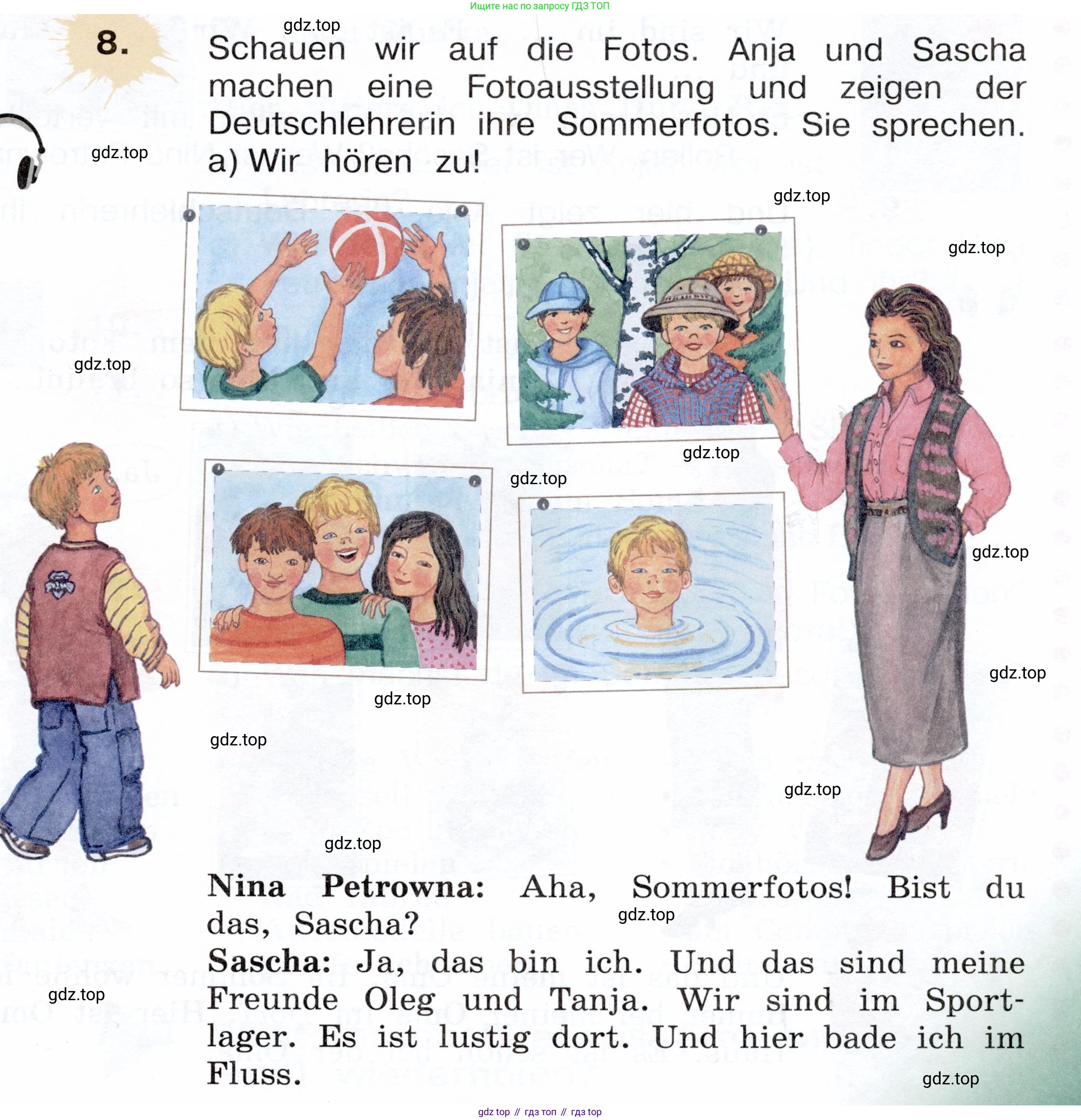 Немецкий язык (Deutsch), 3 класс учебник (lehrbuch), авторы: Бим Инесса Львовна (Bim I), Рыжова Лариса Ивановна (Ryschowa L), Фомичева Людмила Михайловна (Fomitschjowa L), издательство Просвещение, Москва, 2023, салатового цвета, Часть 1, страница 25, номер 8, Условие
