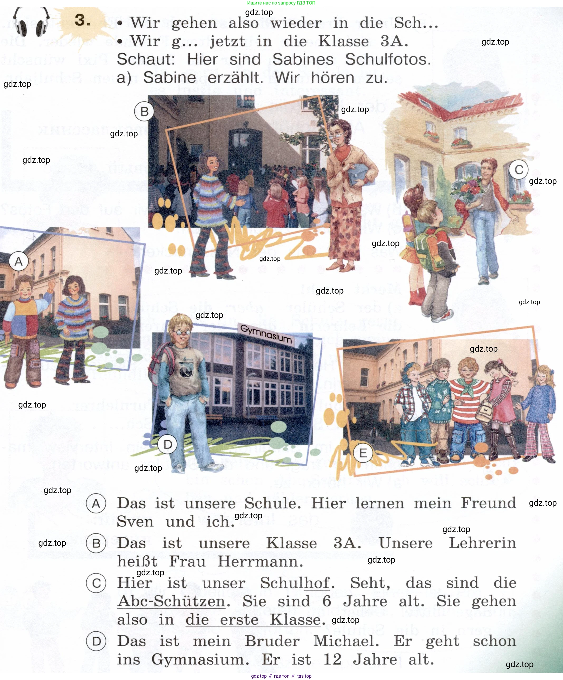 Немецкий язык (Deutsch), 3 класс учебник (lehrbuch), авторы: Бим Инесса Львовна (Bim I), Рыжова Лариса Ивановна (Ryschowa L), Фомичева Людмила Михайловна (Fomitschjowa L), издательство Просвещение, Москва, 2023, салатового цвета, Часть 1, страница 31, номер 3, Условие