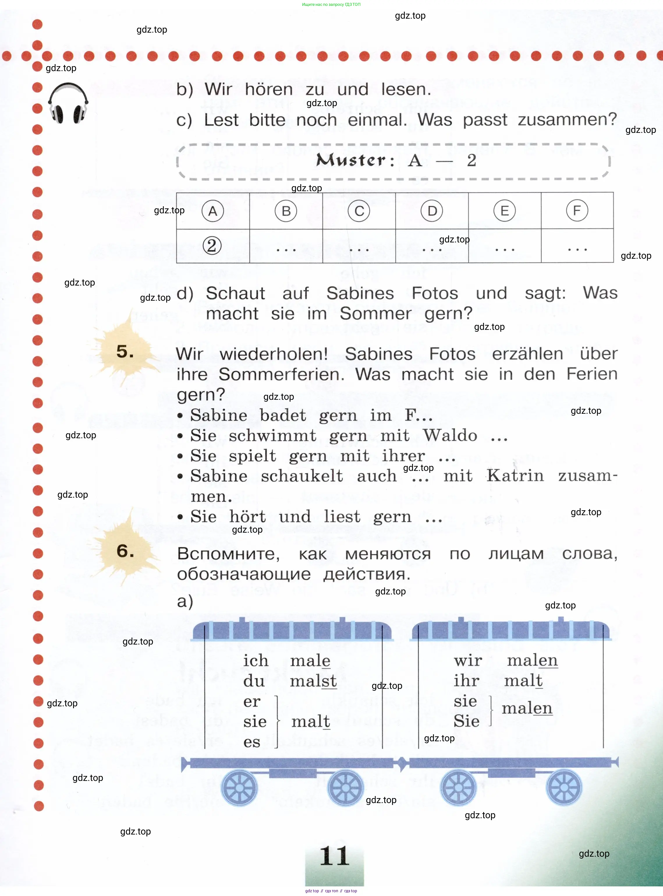 Немецкий язык (Deutsch), 3 класс учебник (lehrbuch), авторы: Бим Инесса Львовна (Bim I), Рыжова Лариса Ивановна (Ryschowa L), Фомичева Людмила Михайловна (Fomitschjowa L), издательство Просвещение, Москва, 2023, салатового цвета, Часть 1, страница 11