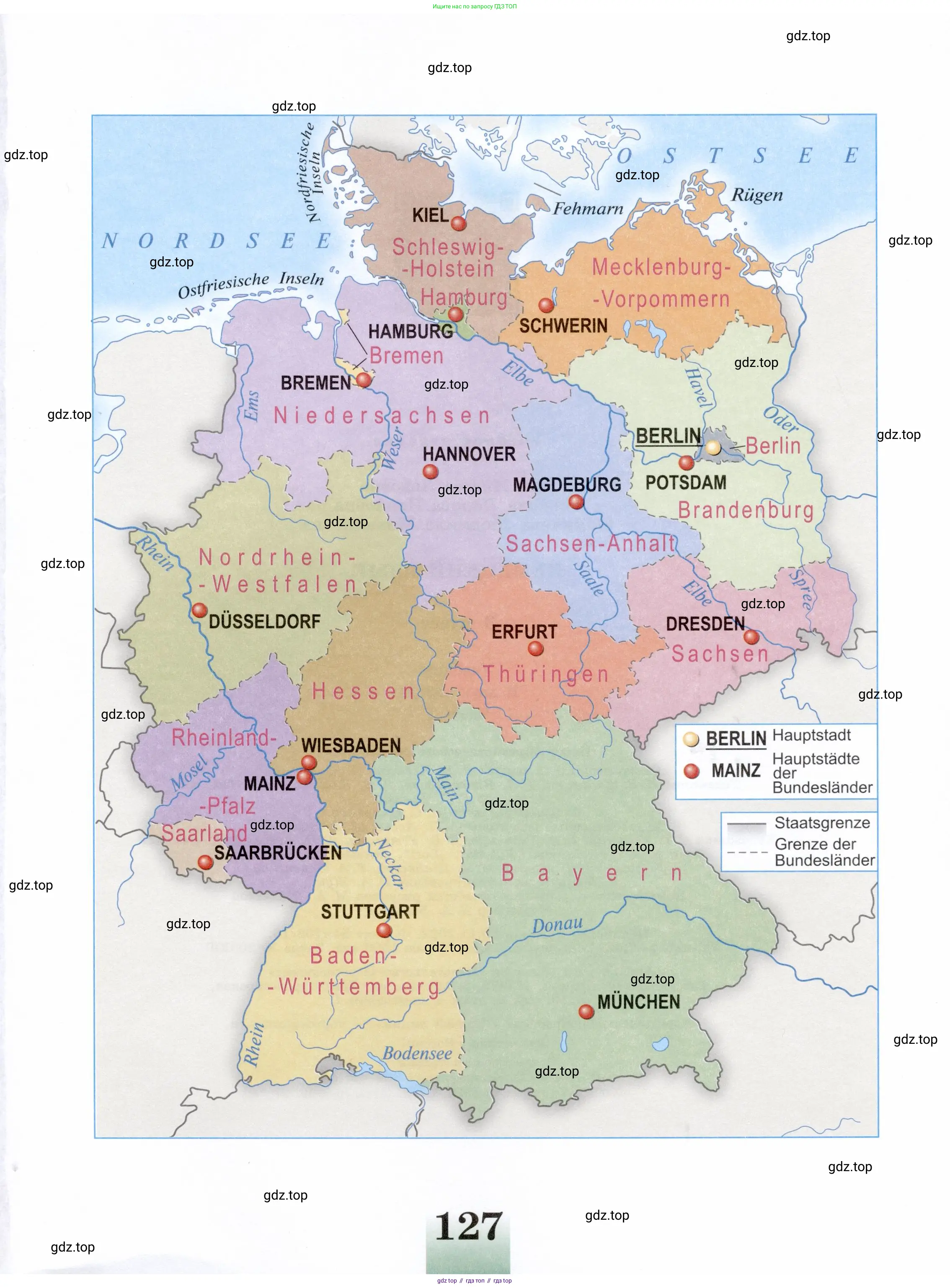 Немецкий язык (Deutsch), 3 класс учебник (lehrbuch), авторы: Бим Инесса Львовна (Bim I), Рыжова Лариса Ивановна (Ryschowa L), Фомичева Людмила Михайловна (Fomitschjowa L), издательство Просвещение, Москва, 2023, салатового цвета, страница 127
