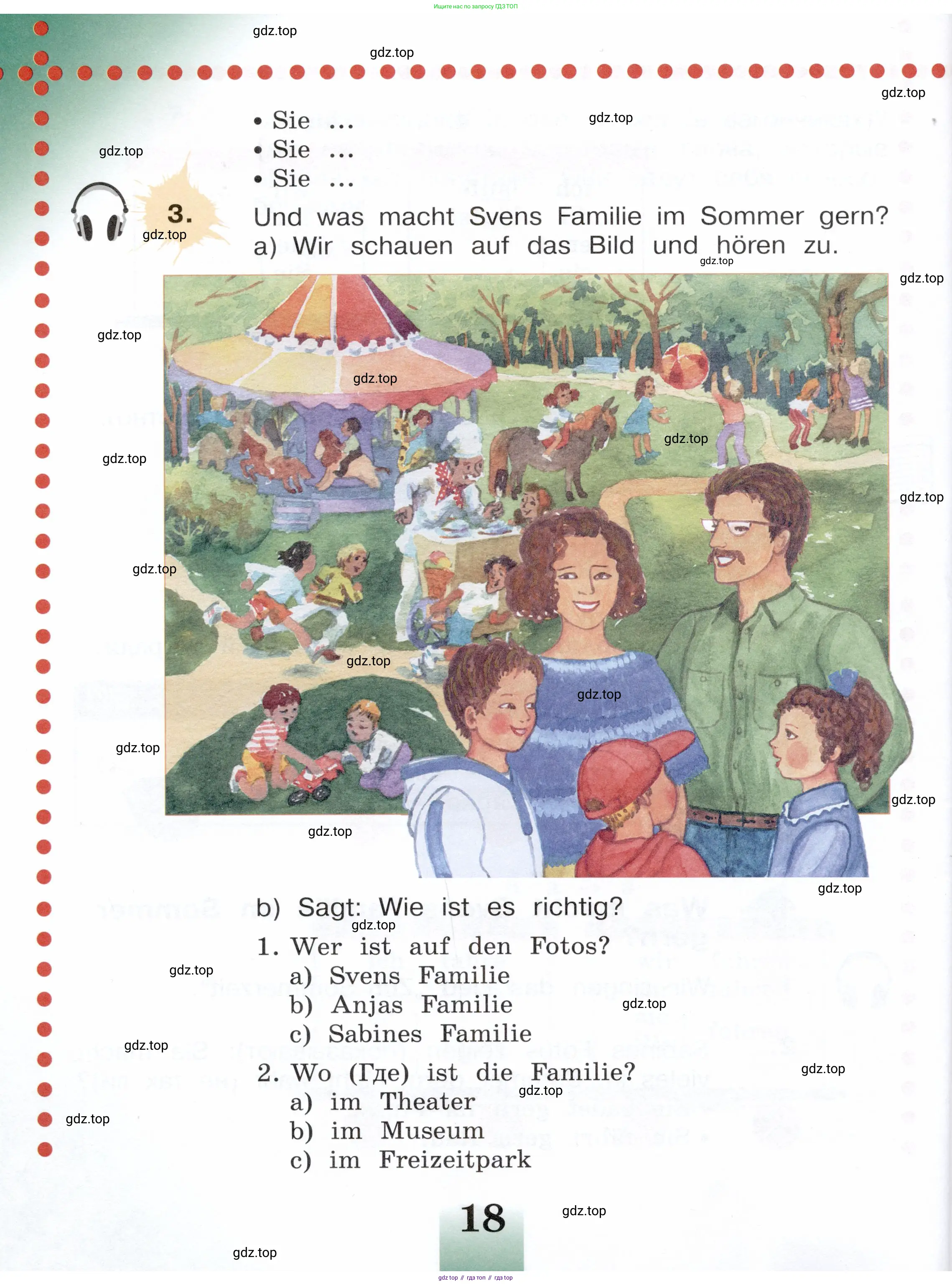 Немецкий язык (Deutsch), 3 класс учебник (lehrbuch), авторы: Бим Инесса Львовна (Bim I), Рыжова Лариса Ивановна (Ryschowa L), Фомичева Людмила Михайловна (Fomitschjowa L), издательство Просвещение, Москва, 2023, салатового цвета, Часть 1, страница 18