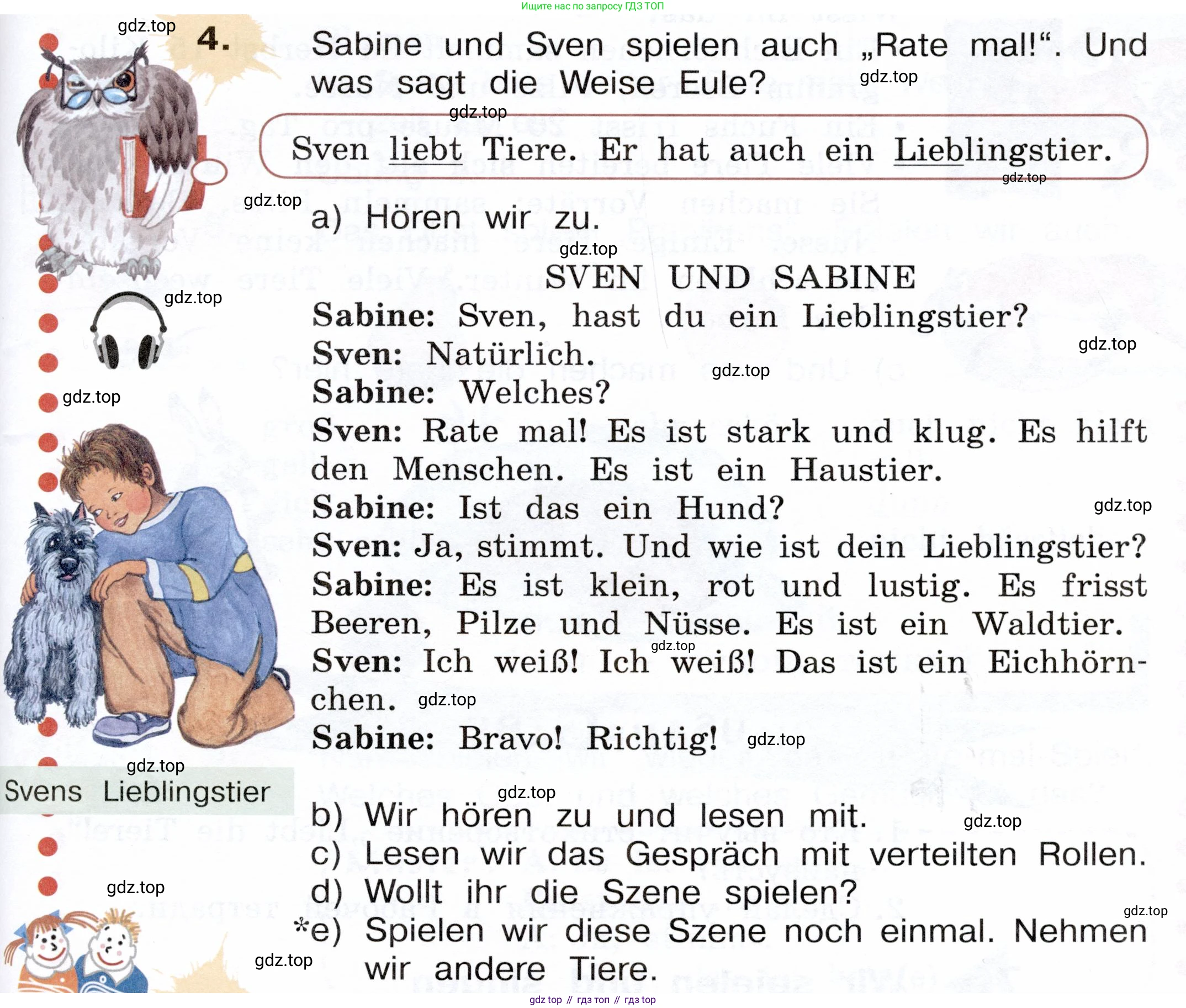 Немецкий язык (Deutsch), 3 класс учебник (lehrbuch), авторы: Бим Инесса Львовна (Bim I), Рыжова Лариса Ивановна (Ryschowa L), Фомичева Людмила Михайловна (Fomitschjowa L), издательство Просвещение, Москва, 2023, салатового цвета, Часть 1, страница 85, номер 4, Условие
