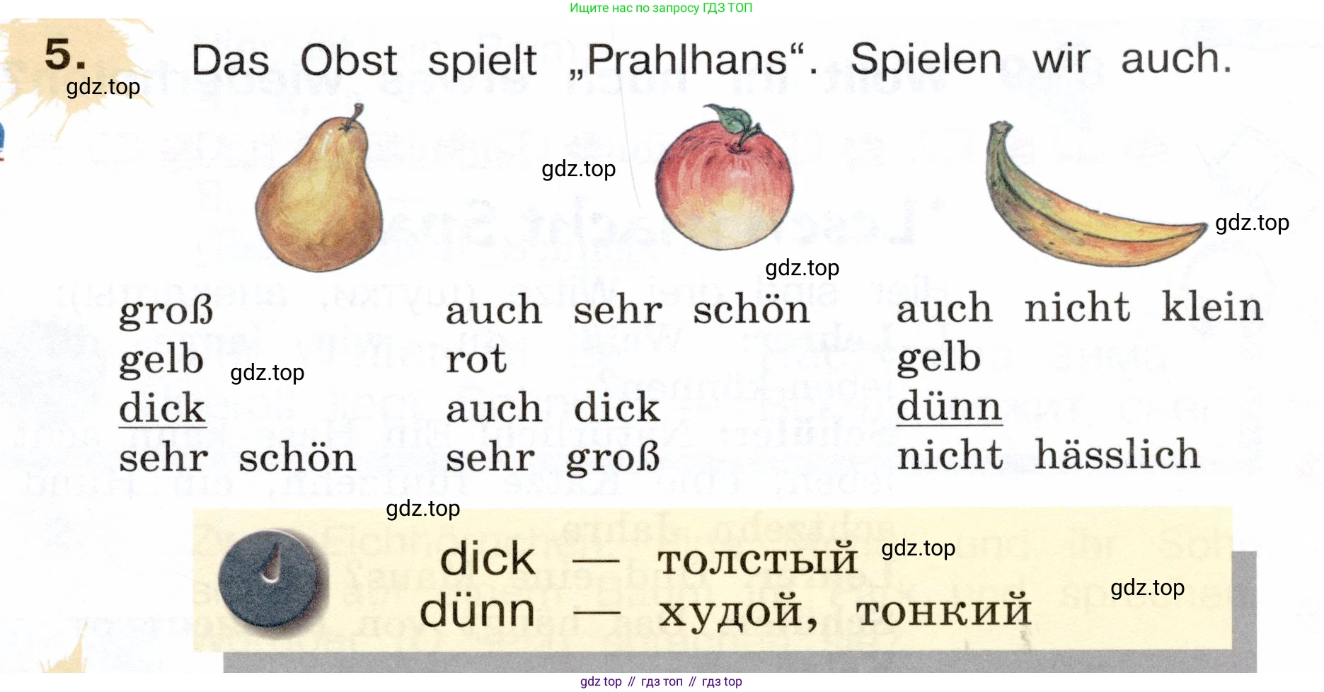 Немецкий язык (Deutsch), 3 класс учебник (lehrbuch), авторы: Бим Инесса Львовна (Bim I), Рыжова Лариса Ивановна (Ryschowa L), Фомичева Людмила Михайловна (Fomitschjowa L), издательство Просвещение, Москва, 2023, салатового цвета, Часть 1, страница 87, номер 5, Условие