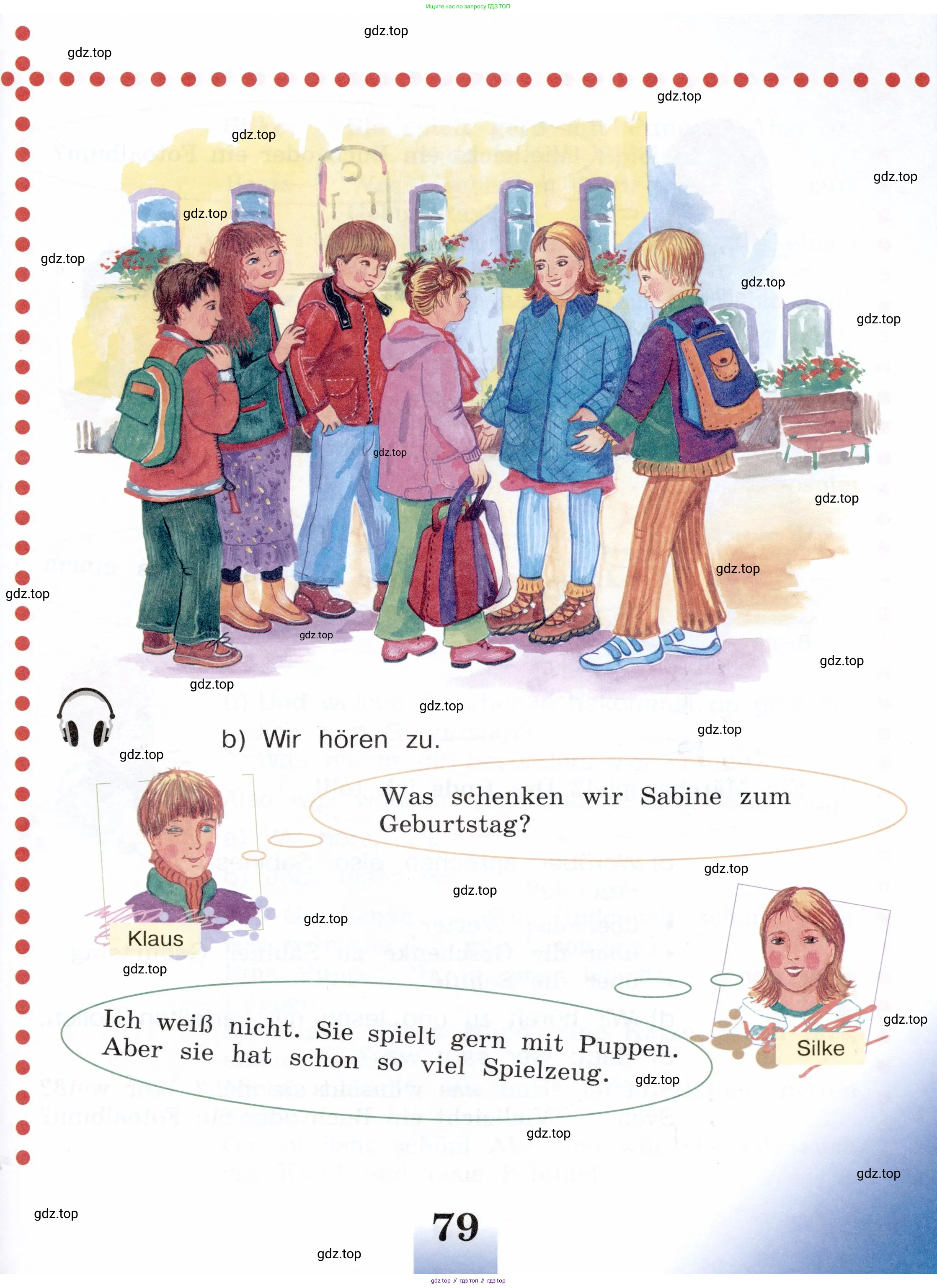 Немецкий язык (Deutsch), 3 класс учебник (lehrbuch), авторы: Бим Инесса Львовна (Bim I), Рыжова Лариса Ивановна (Ryschowa L), Фомичева Людмила Михайловна (Fomitschjowa L), издательство Просвещение, Москва, 2023, салатового цвета, Часть 1, страница 79