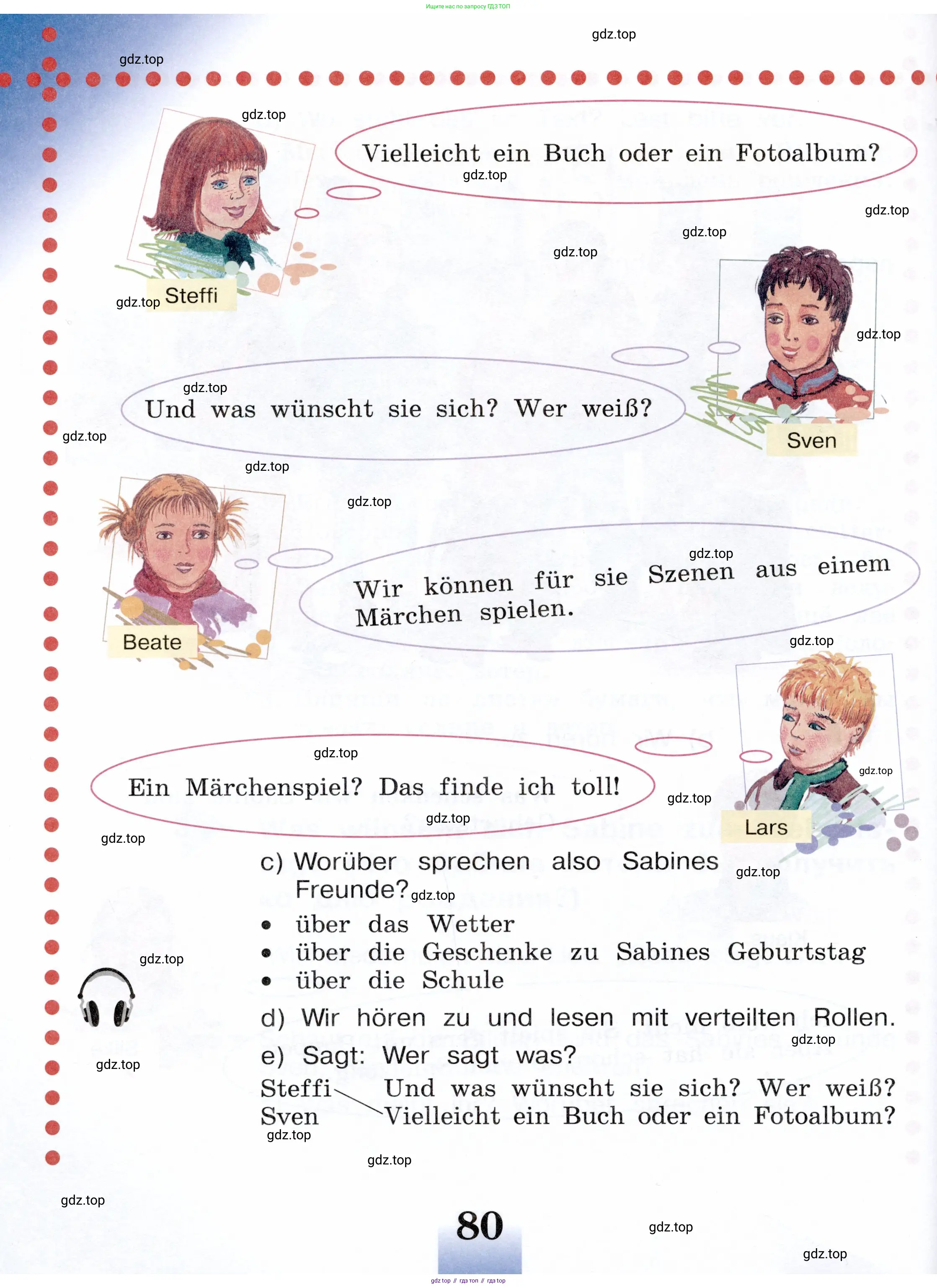 Немецкий язык (Deutsch), 3 класс учебник (lehrbuch), авторы: Бим Инесса Львовна (Bim I), Рыжова Лариса Ивановна (Ryschowa L), Фомичева Людмила Михайловна (Fomitschjowa L), издательство Просвещение, Москва, 2023, салатового цвета, Часть 1, страница 80