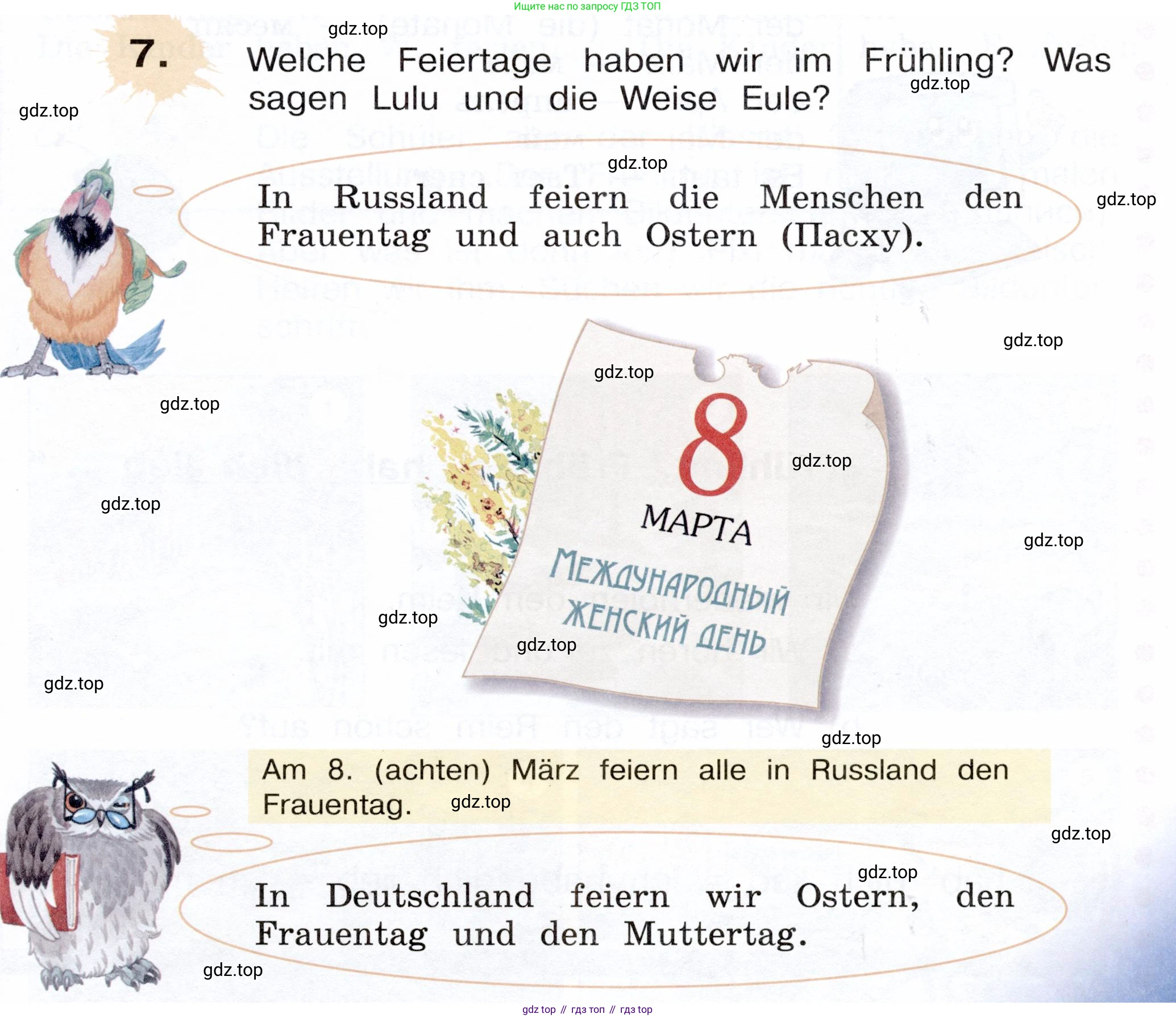 Немецкий язык (Deutsch), 3 класс учебник (lehrbuch), авторы: Бим Инесса Львовна (Bim I), Рыжова Лариса Ивановна (Ryschowa L), Фомичева Людмила Михайловна (Fomitschjowa L), издательство Просвещение, Москва, 2023, салатового цвета, Часть 2, страница 41, номер 7, Условие