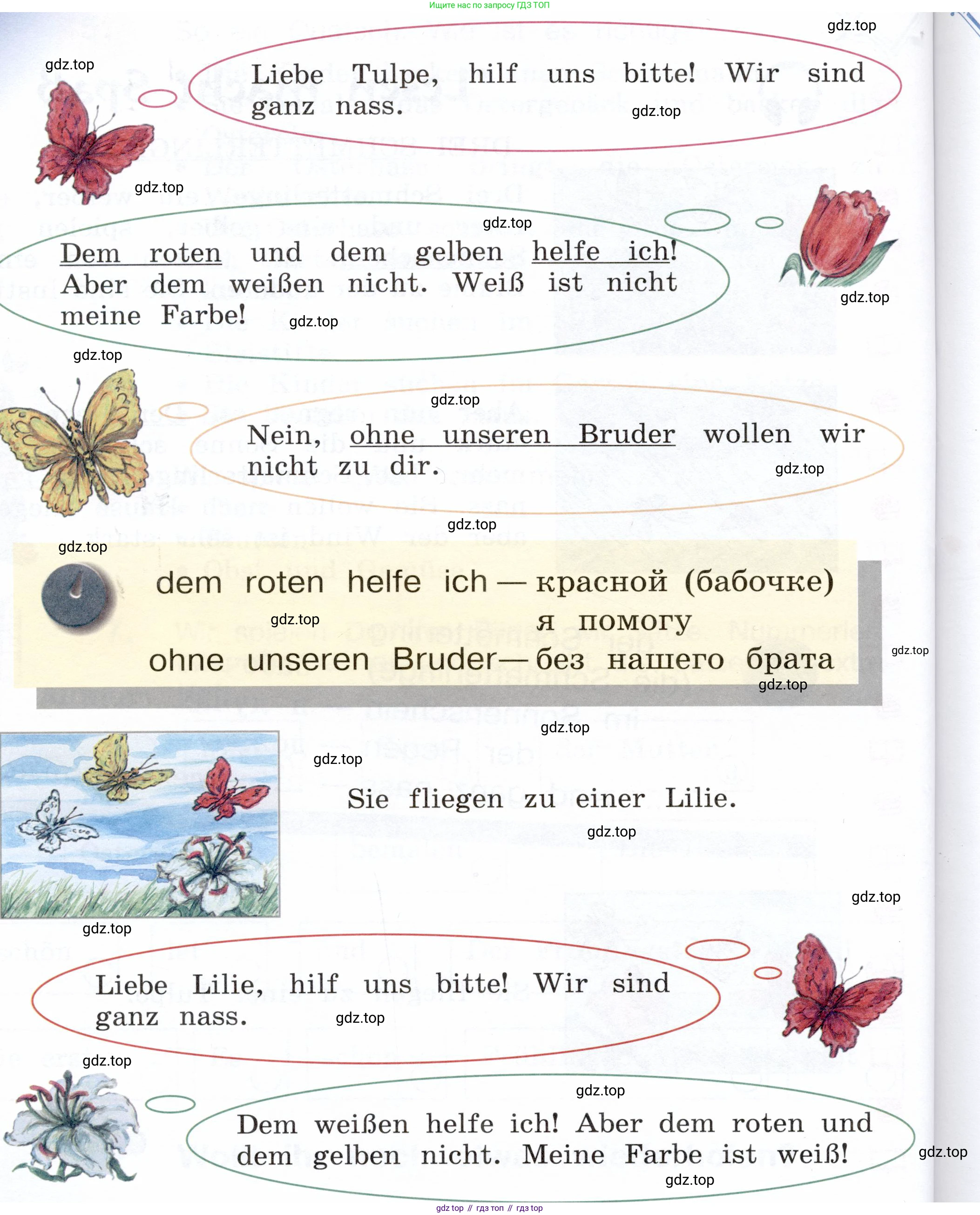 Немецкий язык (Deutsch), 3 класс учебник (lehrbuch), авторы: Бим Инесса Львовна (Bim I), Рыжова Лариса Ивановна (Ryschowa L), Фомичева Людмила Михайловна (Fomitschjowa L), издательство Просвещение, Москва, 2023, салатового цвета, Часть 2, страница 65, номер 1, Условие (продолжение 2)