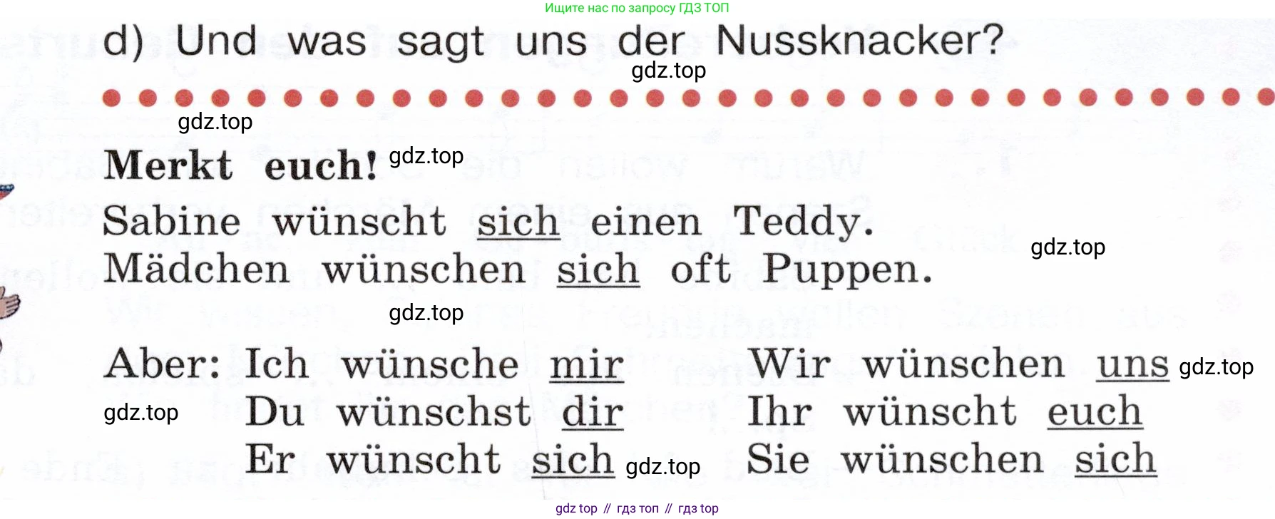 Немецкий язык (Deutsch), 3 класс учебник (lehrbuch), авторы: Бим Инесса Львовна (Bim I), Рыжова Лариса Ивановна (Ryschowa L), Фомичева Людмила Михайловна (Fomitschjowa L), издательство Просвещение, Москва, 2023, салатового цвета, Часть 2, страница 81, номер 5, Условие (продолжение 3)