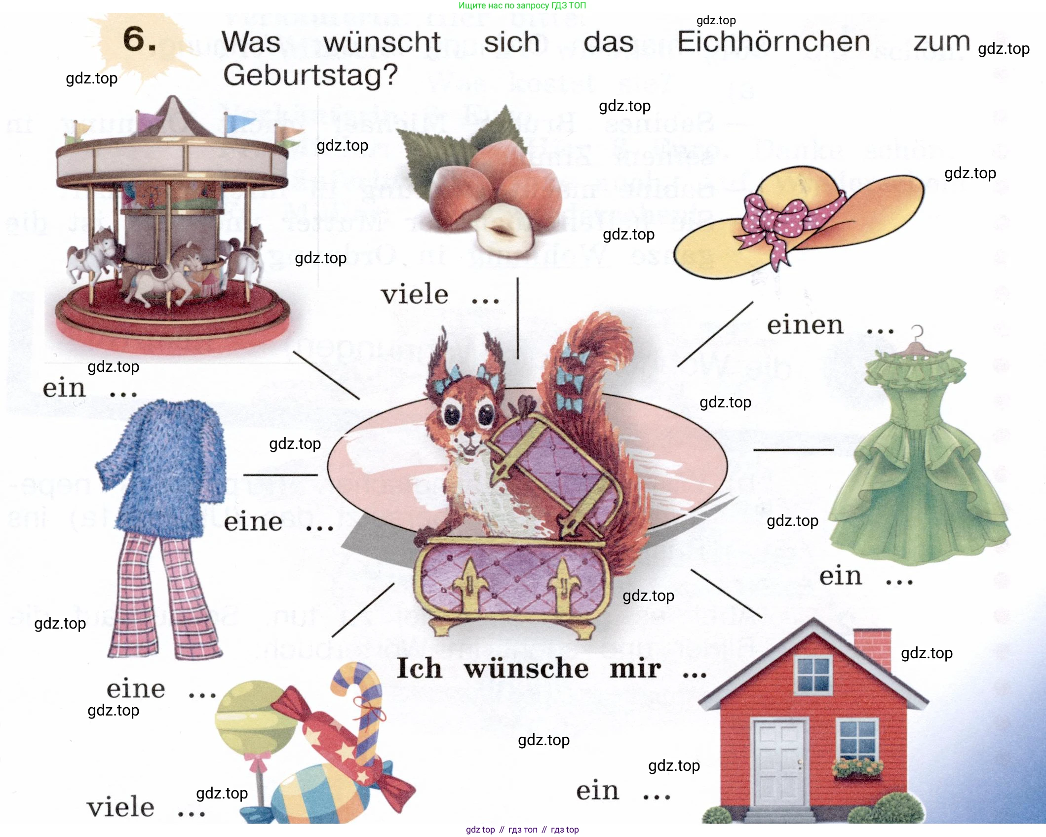 Немецкий язык (Deutsch), 3 класс учебник (lehrbuch), авторы: Бим Инесса Львовна (Bim I), Рыжова Лариса Ивановна (Ryschowa L), Фомичева Людмила Михайловна (Fomitschjowa L), издательство Просвещение, Москва, 2023, салатового цвета, Часть 2, страница 87, номер 6, Условие