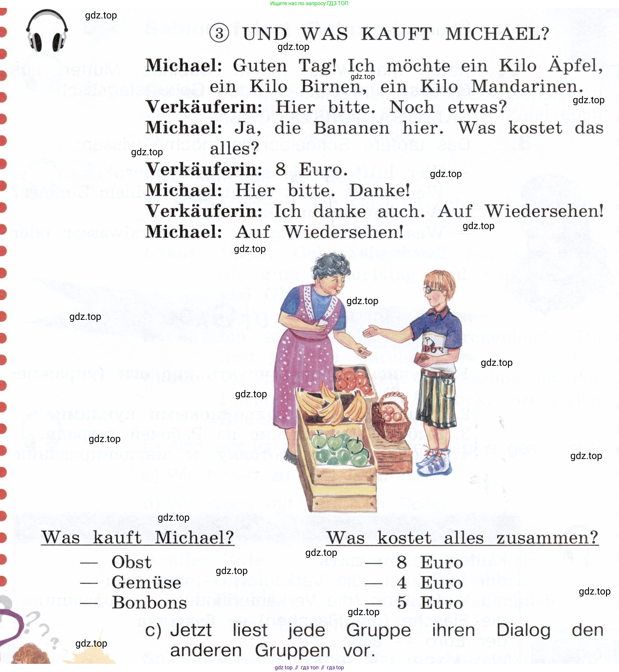 Немецкий язык (Deutsch), 3 класс учебник (lehrbuch), авторы: Бим Инесса Львовна (Bim I), Рыжова Лариса Ивановна (Ryschowa L), Фомичева Людмила Михайловна (Fomitschjowa L), издательство Просвещение, Москва, 2023, салатового цвета, Часть 2, страница 89, номер 3, Условие (продолжение 3)
