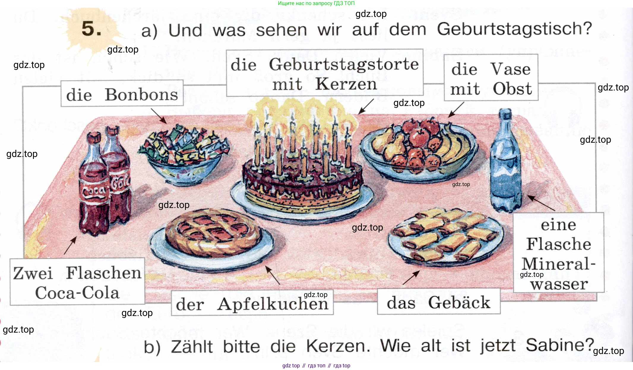 Немецкий язык (Deutsch), 3 класс учебник (lehrbuch), авторы: Бим Инесса Львовна (Bim I), Рыжова Лариса Ивановна (Ryschowa L), Фомичева Людмила Михайловна (Fomitschjowa L), издательство Просвещение, Москва, 2023, салатового цвета, Часть 2, страница 94, номер 5, Условие
