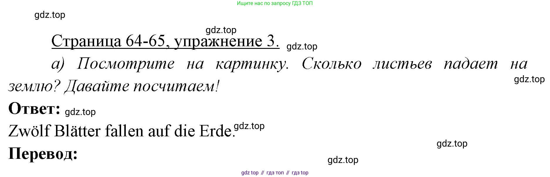 Немецкий язык (Deutsch), 3 класс учебник (lehrbuch), авторы: Бим Инесса Львовна (Bim I), Рыжова Лариса Ивановна (Ryschowa L), Фомичева Людмила Михайловна (Fomitschjowa L), издательство Просвещение, Москва, 2023, салатового цвета, Часть 1, страница 64, номер 3, Решение