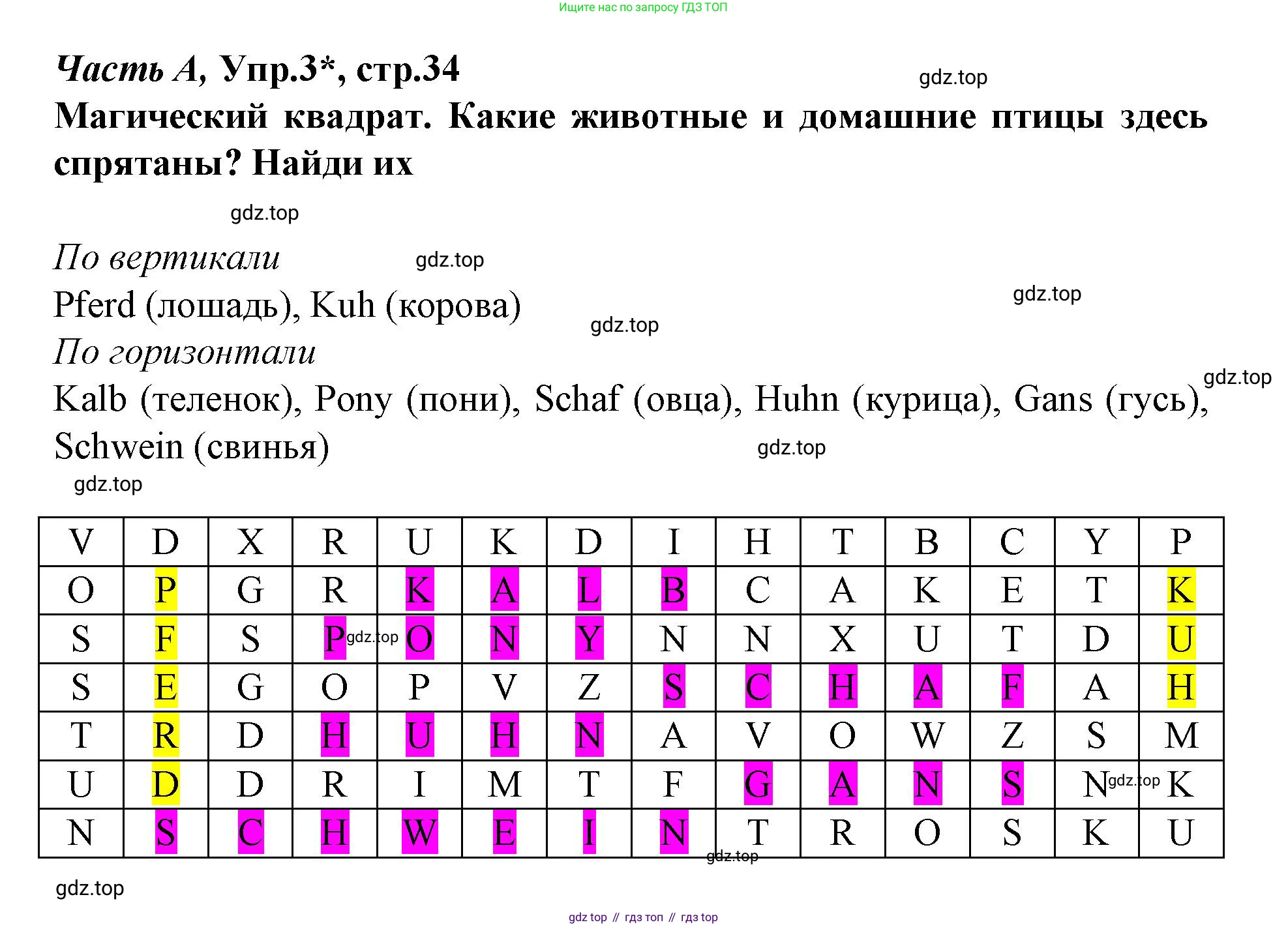 ГДЗ Немецкий язык (Deutsch), 4 класс рабочая тетрадь (arbeitsbuch), авторы: Бим Инесса Львовна (Bim I), Рыжова Лариса Ивановна (Ryschowa L), издательство Просвещение, Москва, 2023, серого цвета, Часть 1, страница 34, номер 3, Решение 2023