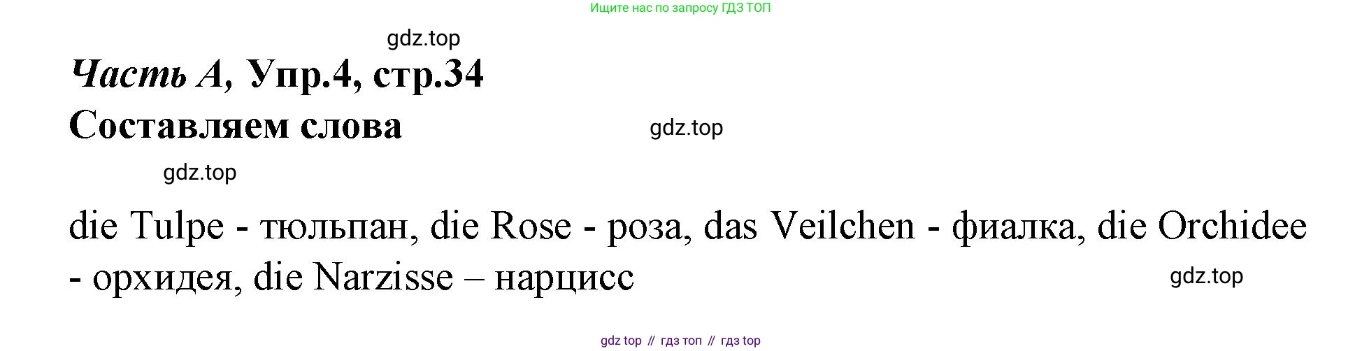 ГДЗ Немецкий язык (Deutsch), 4 класс рабочая тетрадь (arbeitsbuch), авторы: Бим Инесса Львовна (Bim I), Рыжова Лариса Ивановна (Ryschowa L), издательство Просвещение, Москва, 2023, серого цвета, Часть 1, страница 34, номер 4, Решение 2023