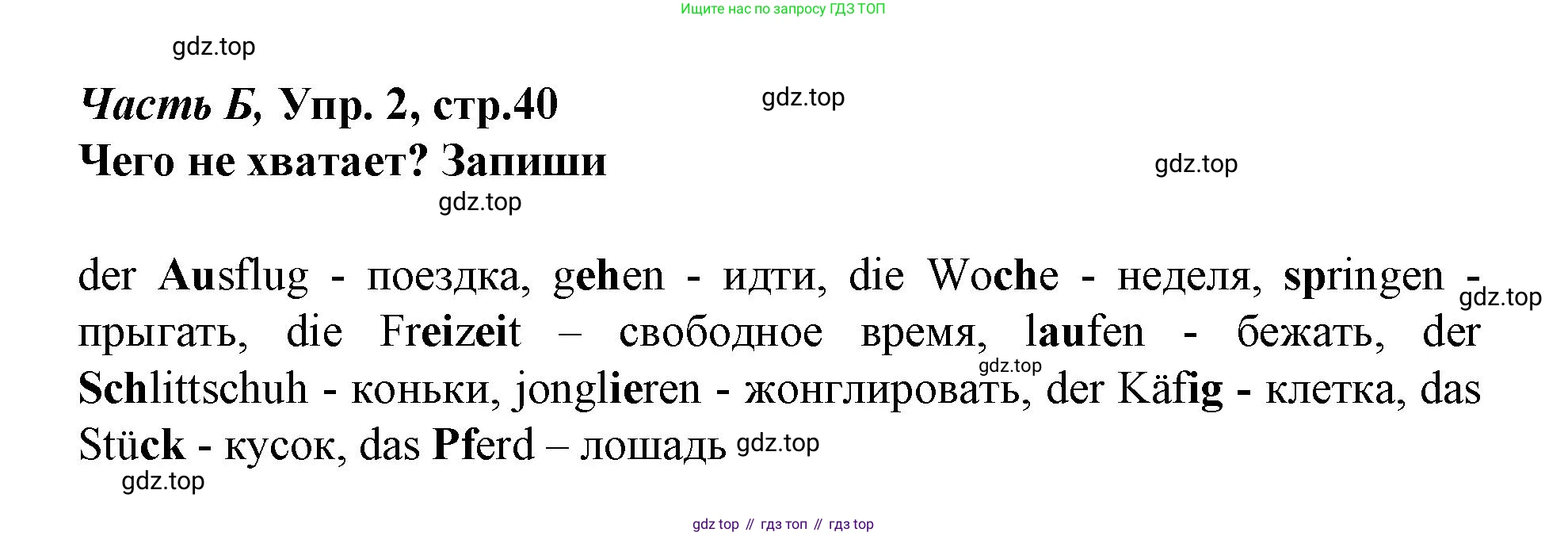 ГДЗ Немецкий язык (Deutsch), 4 класс рабочая тетрадь (arbeitsbuch), авторы: Бим Инесса Львовна (Bim I), Рыжова Лариса Ивановна (Ryschowa L), издательство Просвещение, Москва, 2023, серого цвета, Часть 2, страница 40, номер 2, Решение 2023
