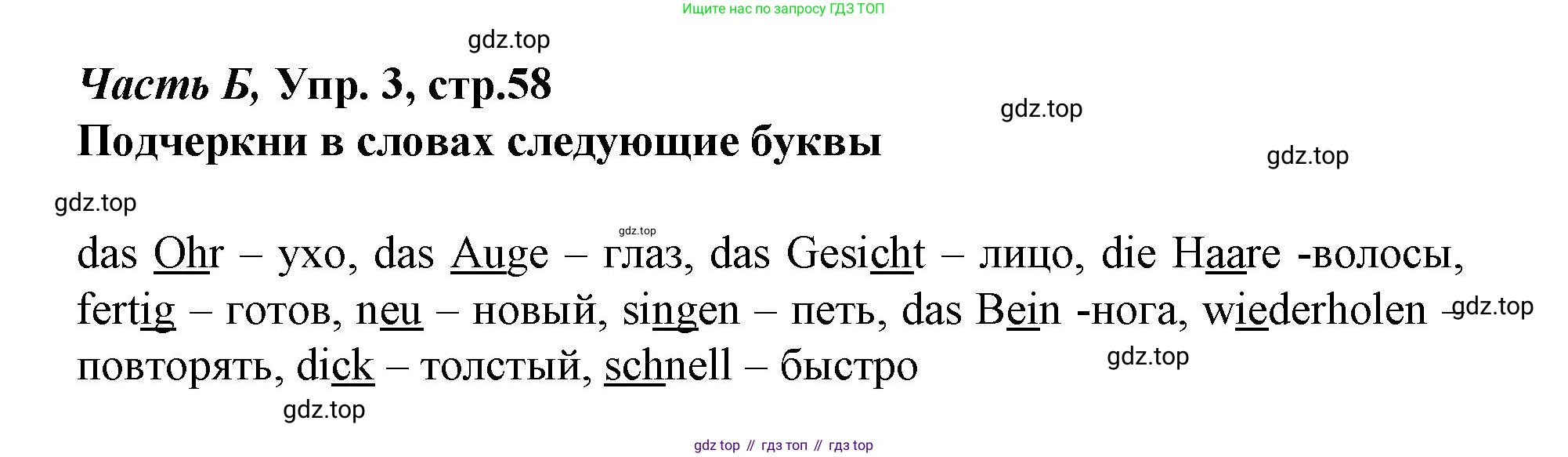 ГДЗ Немецкий язык (Deutsch), 4 класс рабочая тетрадь (arbeitsbuch), авторы: Бим Инесса Львовна (Bim I), Рыжова Лариса Ивановна (Ryschowa L), издательство Просвещение, Москва, 2023, серого цвета, Часть 2, страница 58, номер 3, Решение 2023