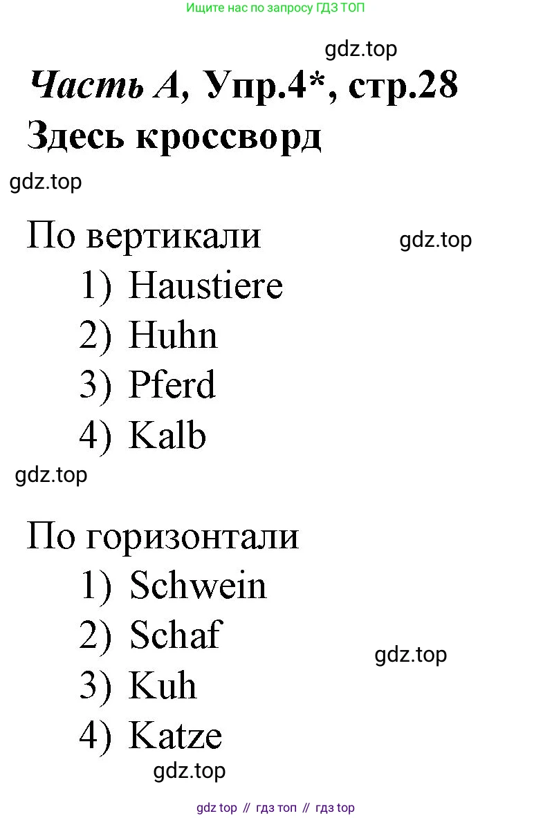 ГДЗ Немецкий язык (Deutsch), 4 класс рабочая тетрадь (arbeitsbuch), авторы: Бим Инесса Львовна (Bim I), Рыжова Лариса Ивановна (Ryschowa L), издательство Просвещение, Москва, 2023, серого цвета, Часть 1, страница 28, номер 4, Решение 2008-2022
