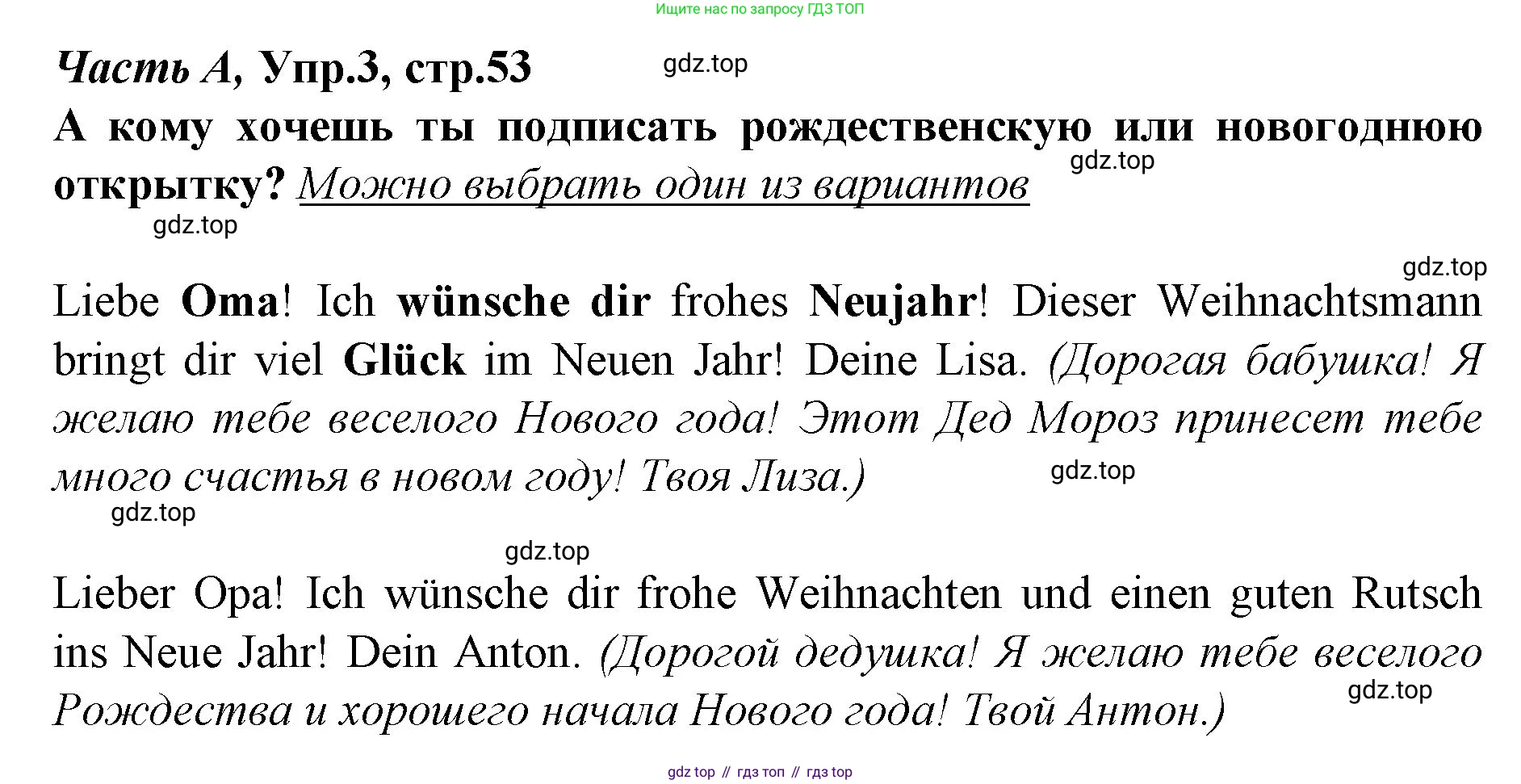 ГДЗ Немецкий язык (Deutsch), 4 класс рабочая тетрадь (arbeitsbuch), авторы: Бим Инесса Львовна (Bim I), Рыжова Лариса Ивановна (Ryschowa L), издательство Просвещение, Москва, 2023, серого цвета, Часть 1, страница 53, номер 3, Решение 2008-2022