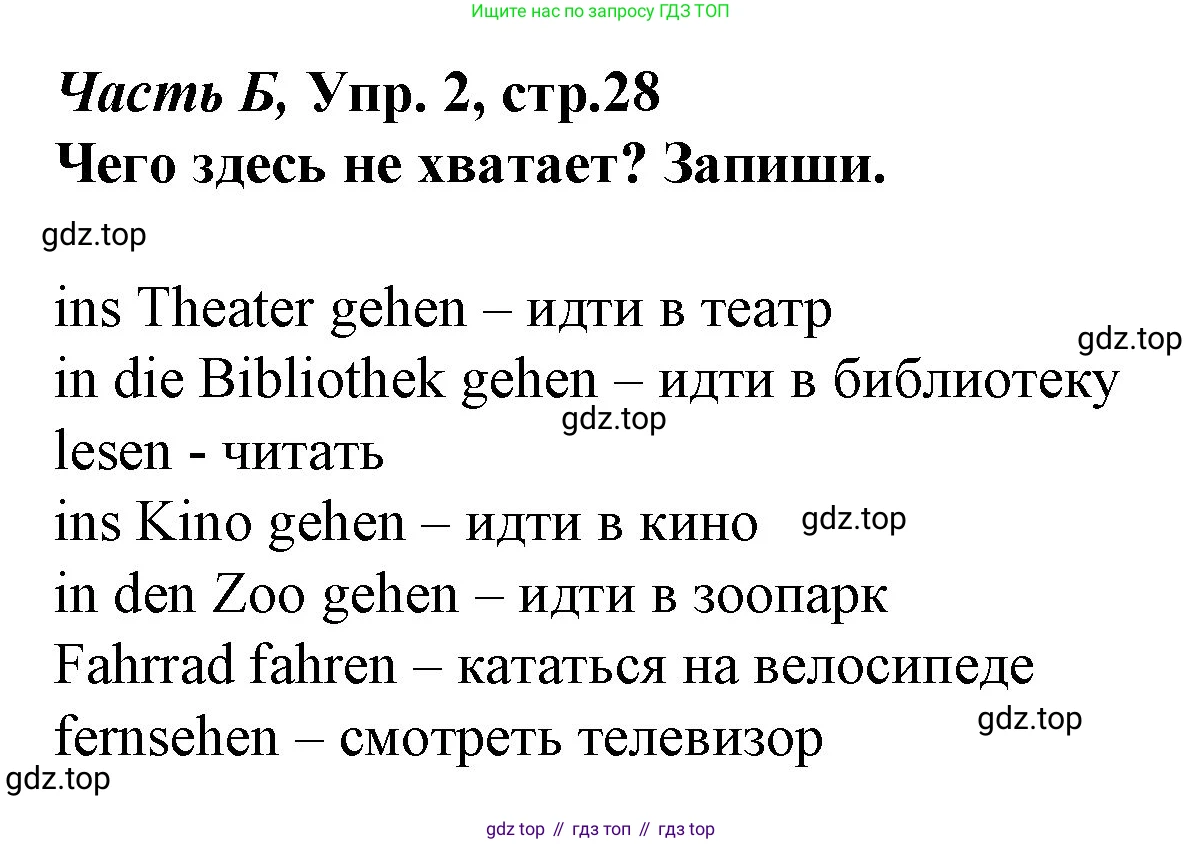 ГДЗ Немецкий язык (Deutsch), 4 класс рабочая тетрадь (arbeitsbuch), авторы: Бим Инесса Львовна (Bim I), Рыжова Лариса Ивановна (Ryschowa L), издательство Просвещение, Москва, 2023, серого цвета, Часть 2, страница 28, номер 2, Решение 2008-2022