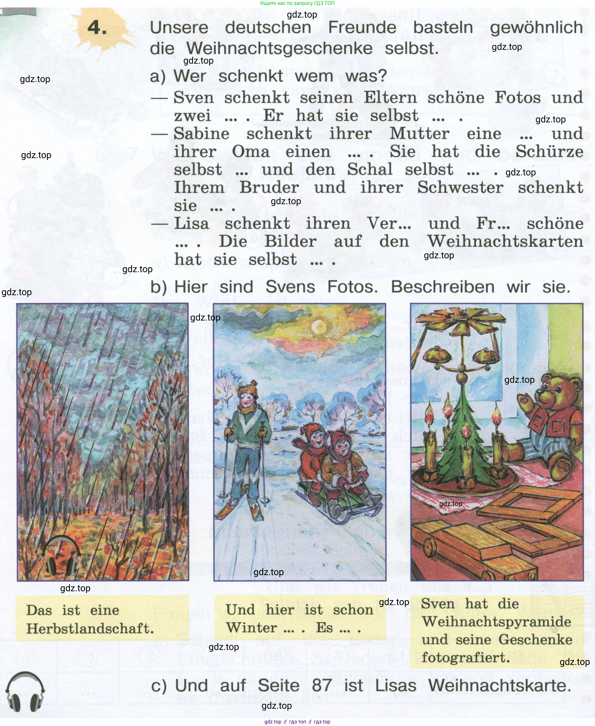 Немецкий язык (Deutsch), 4 класс учебник (lehrbuch), авторы: Бим Инесса Львовна (Bim I), Рыжова Лариса Ивановна (Ryschowa L), издательство Просвещение, Москва, 2023, серого цвета, Часть 1, страница 86, номер 4, Условие 2023