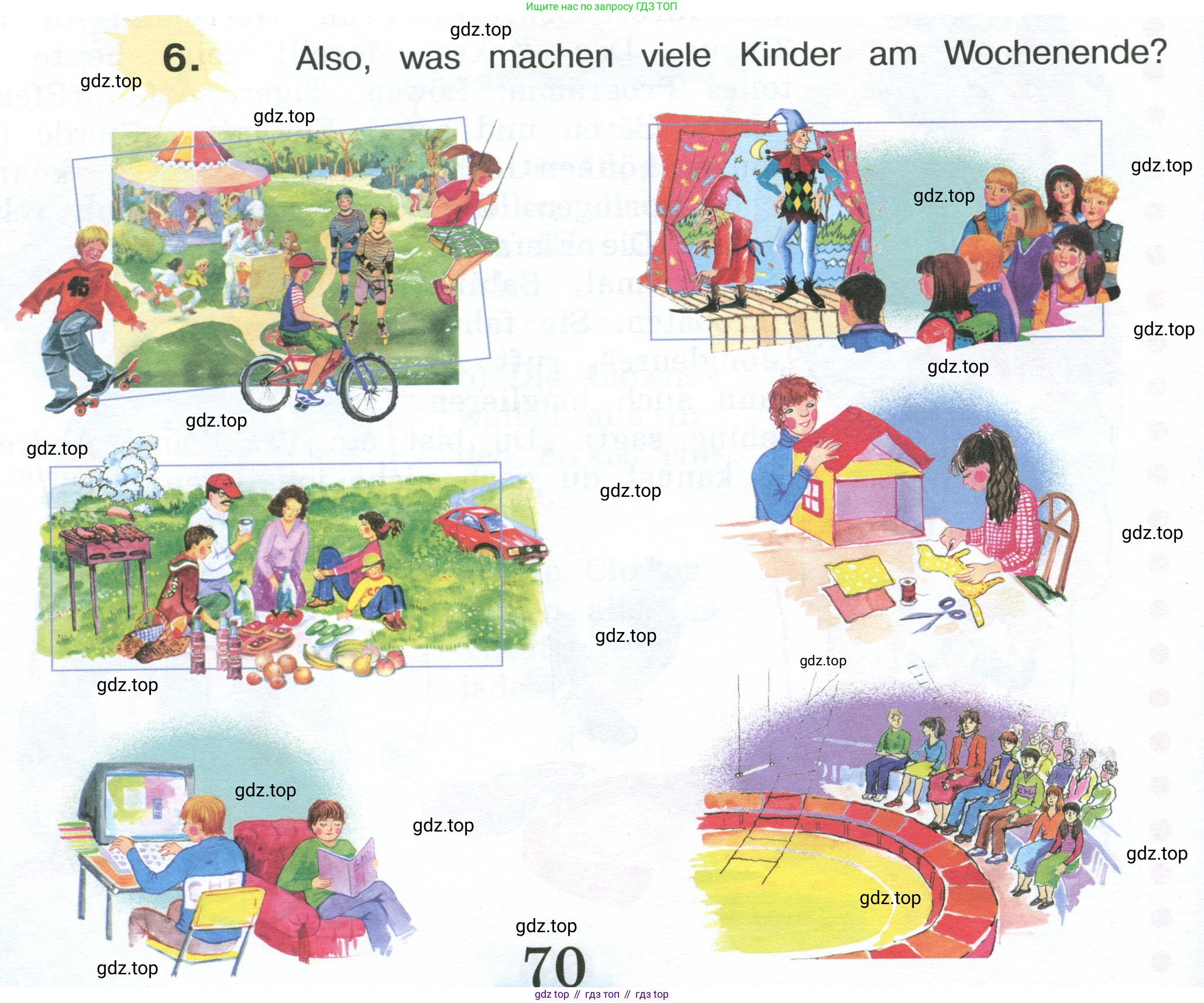Немецкий язык (Deutsch), 4 класс учебник (lehrbuch), авторы: Бим Инесса Львовна (Bim I), Рыжова Лариса Ивановна (Ryschowa L), издательство Просвещение, Москва, 2023, серого цвета, Часть 2, страница 70, номер 6, Условие 2023