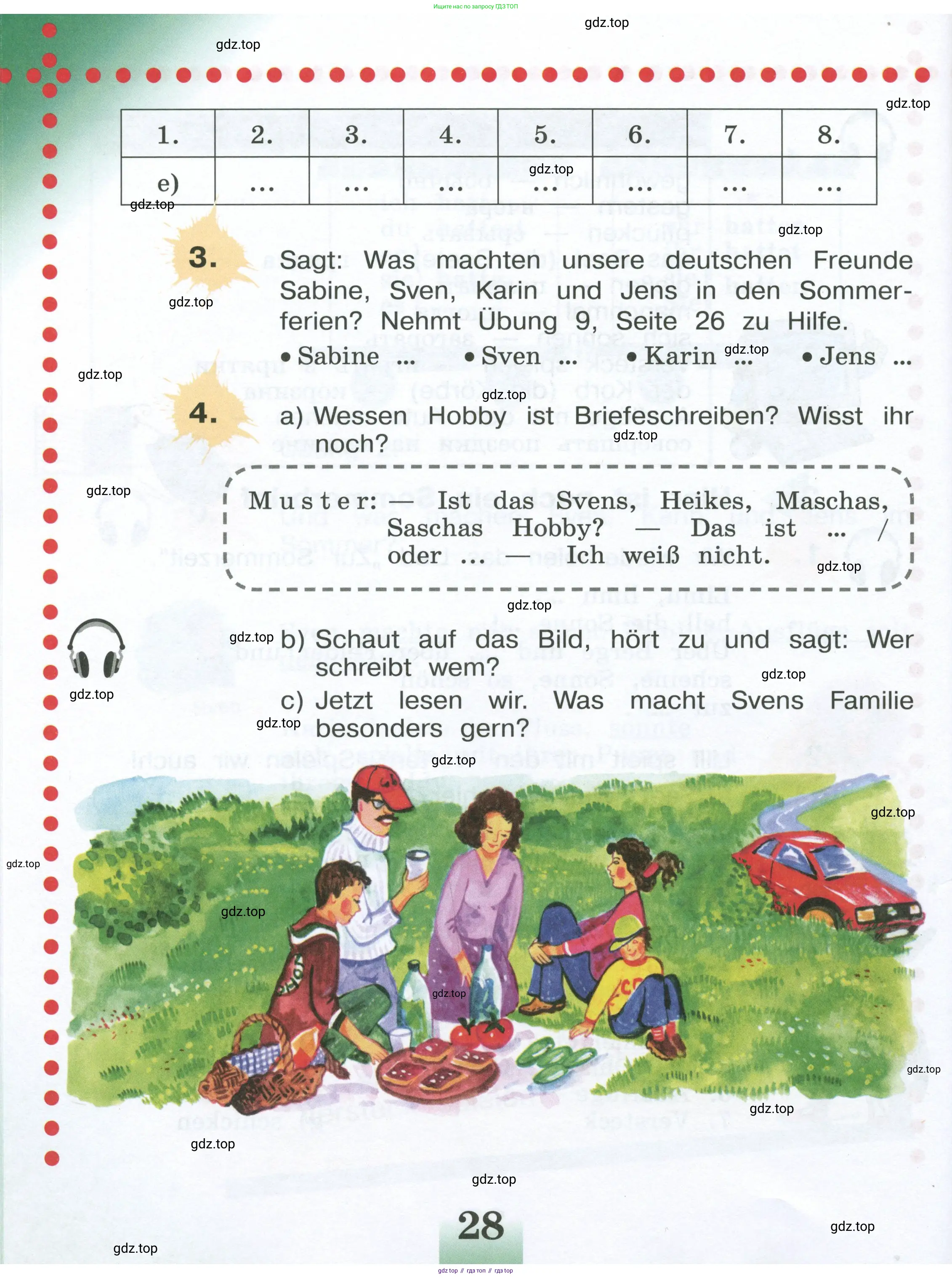Немецкий язык (Deutsch), 4 класс учебник (lehrbuch), авторы: Бим Инесса Львовна (Bim I), Рыжова Лариса Ивановна (Ryschowa L), издательство Просвещение, Москва, 2023, серого цвета, Часть 1, страница 28