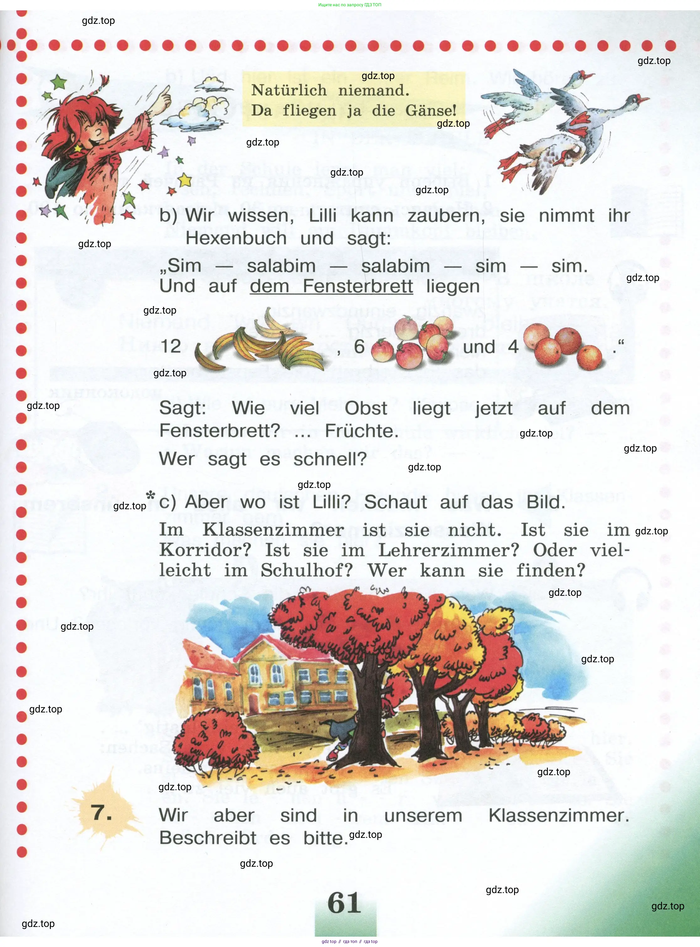 Немецкий язык (Deutsch), 4 класс учебник (lehrbuch), авторы: Бим Инесса Львовна (Bim I), Рыжова Лариса Ивановна (Ryschowa L), издательство Просвещение, Москва, 2023, серого цвета, Часть 1, страница 61